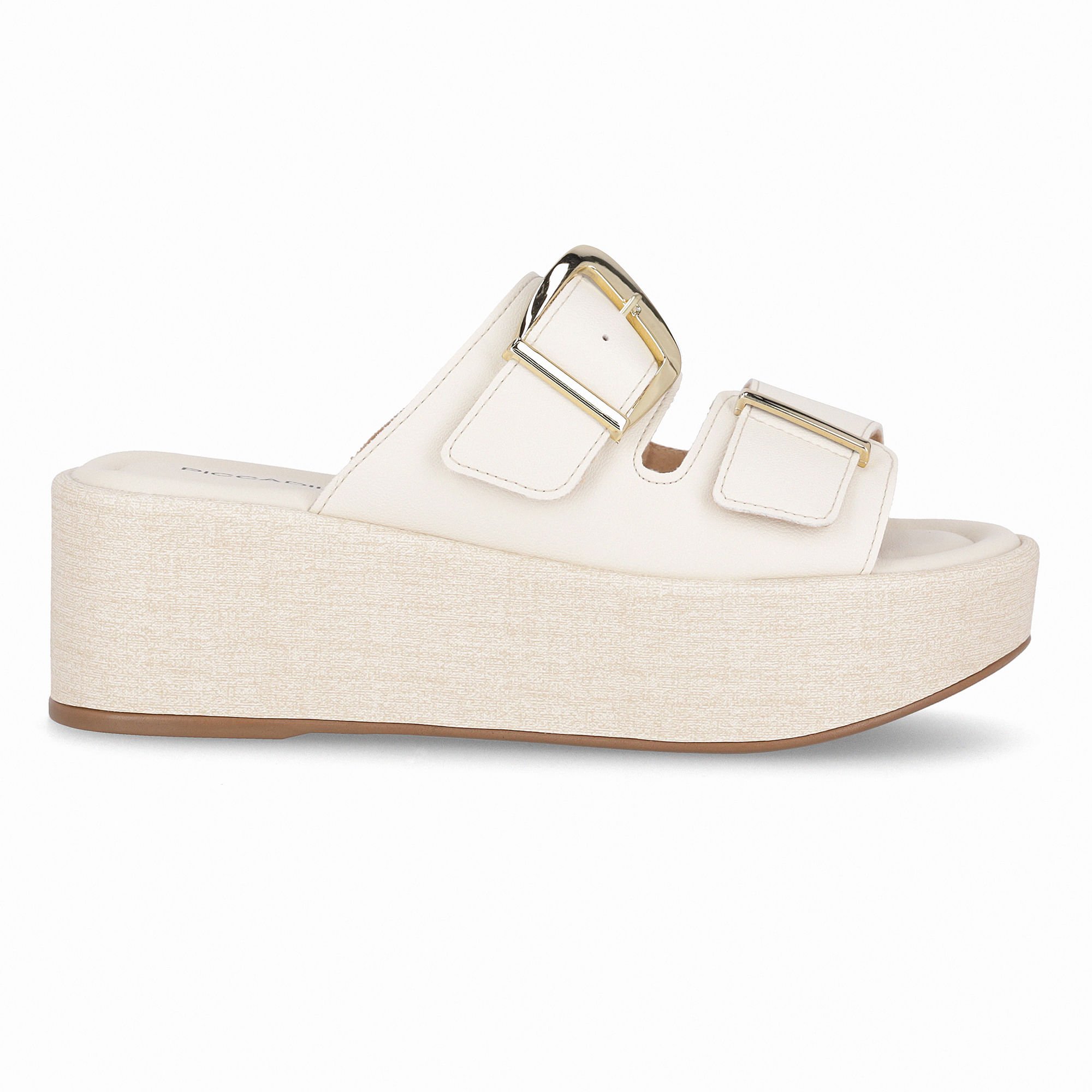 Tamanco Leia Anabela Médio Off White