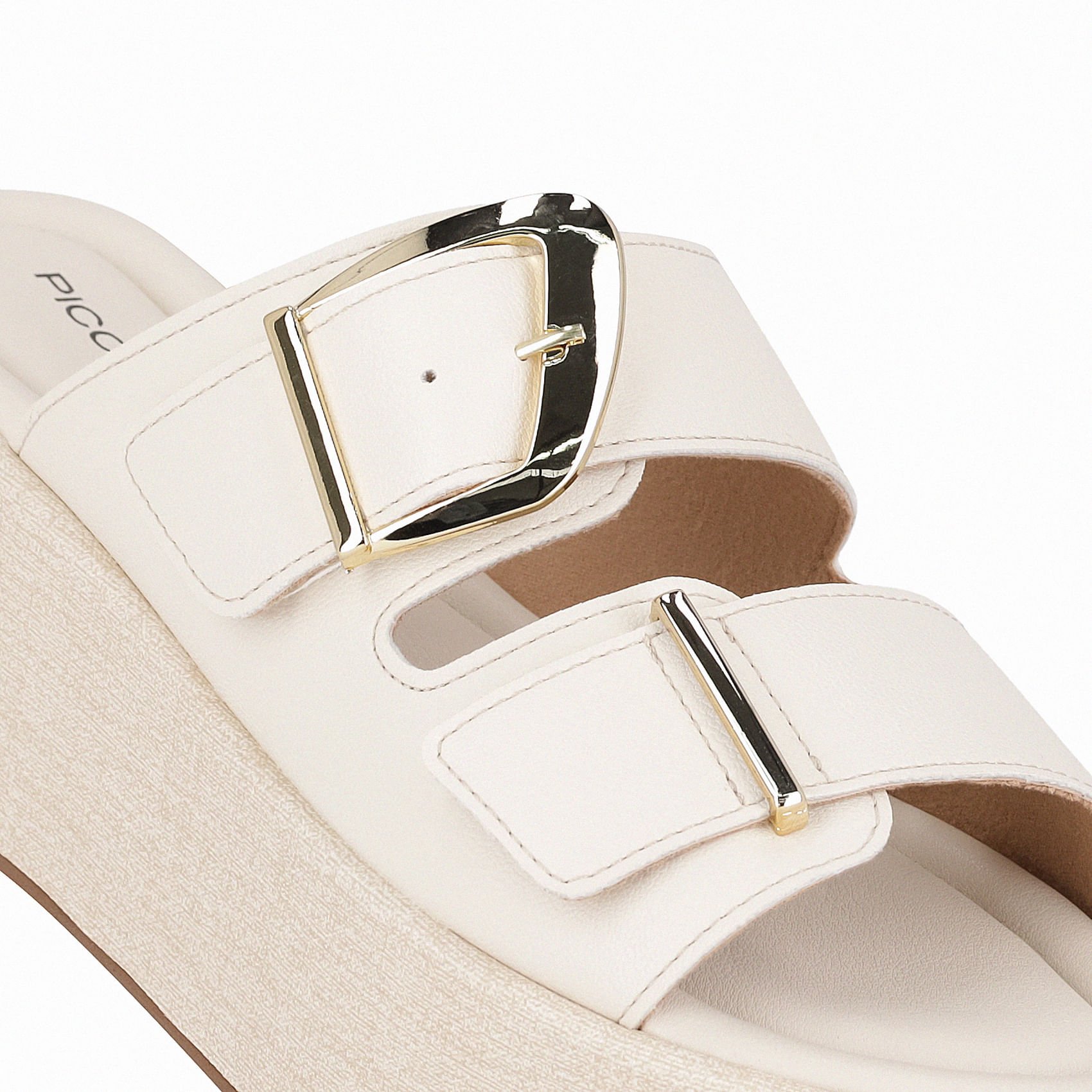 Tamanco Leia Anabela Médio Off White Branco 4