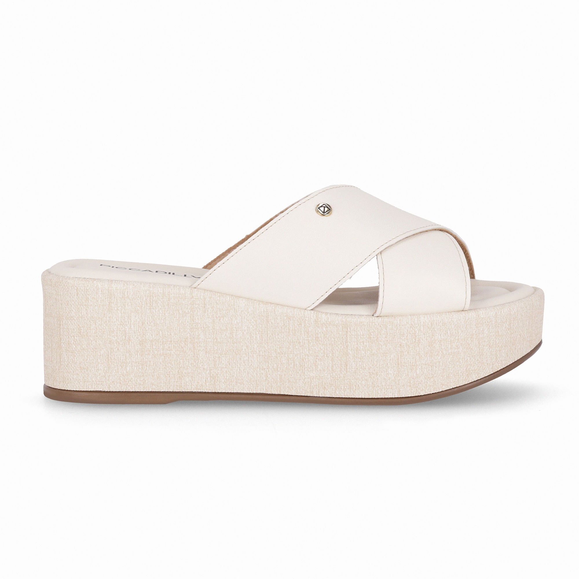 Tamanco Leia Anabela Médio Off White