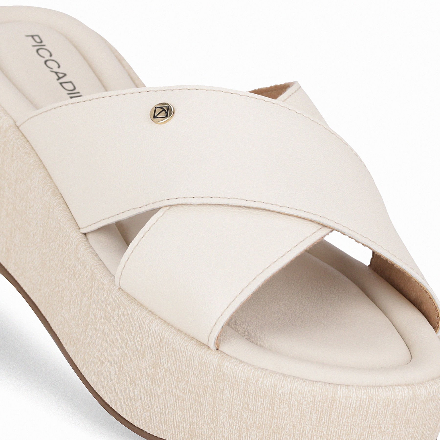 Tamanco Leia Anabela Médio Off White Branco 4