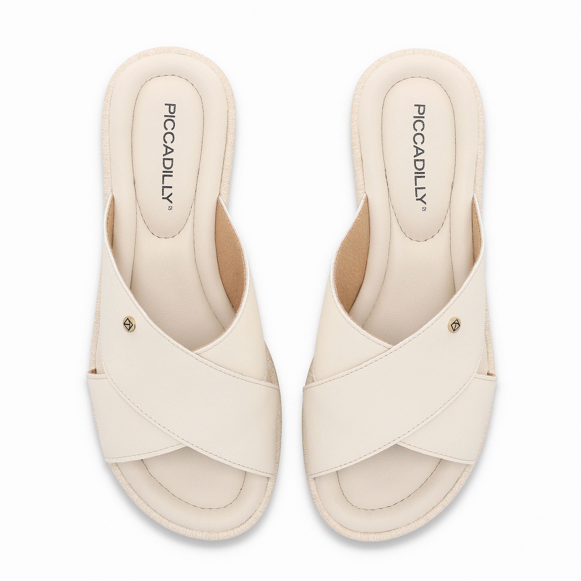 Tamanco Leia Anabela Médio Off White Branco 5