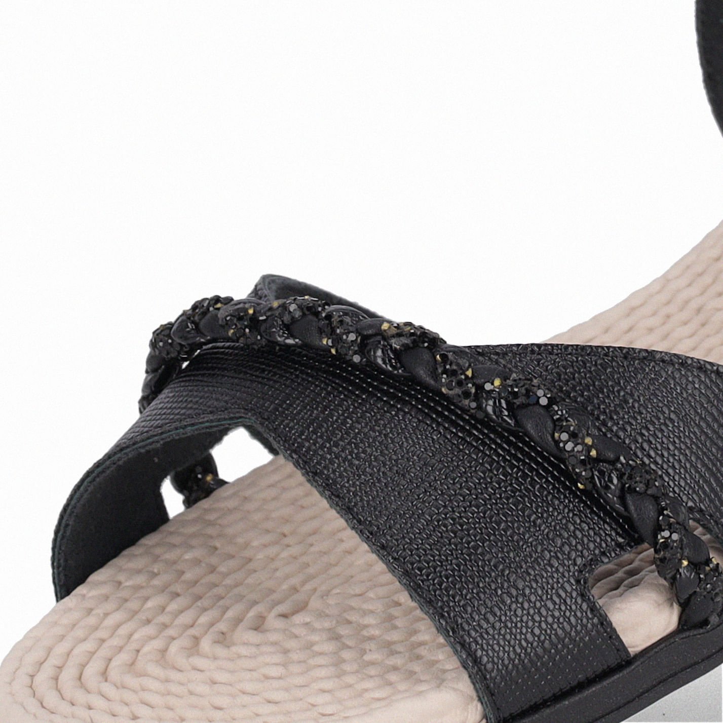 Sandália Rasteirinha Adla Preto Preto 4