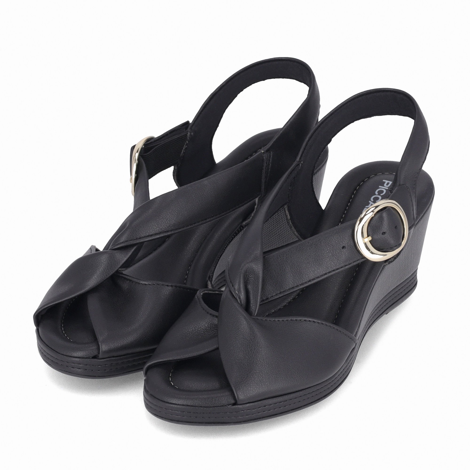 Sandália Alice Anabela Alto Preto Preto 2