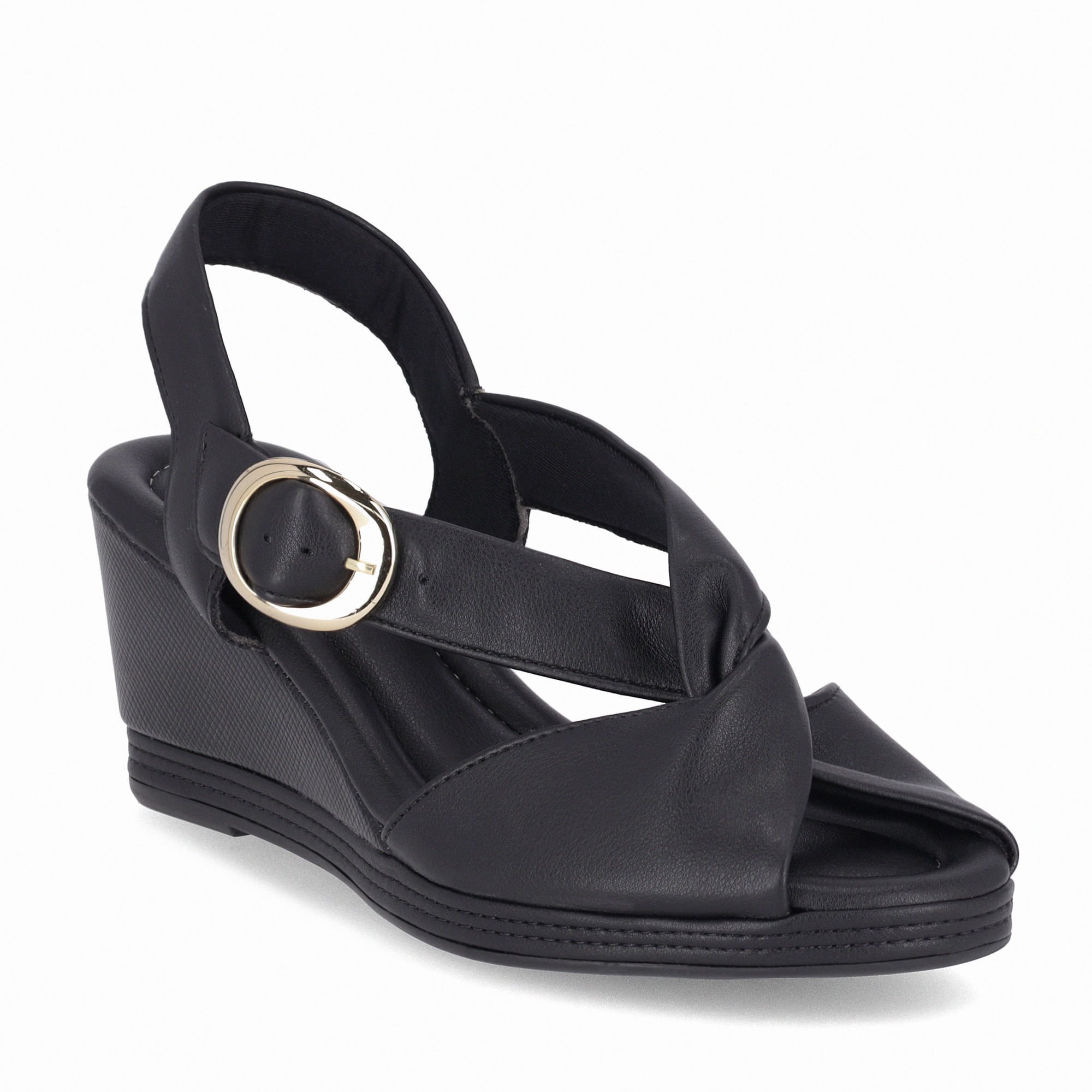 Sandália Alice Anabela Alto Preto Preto 3