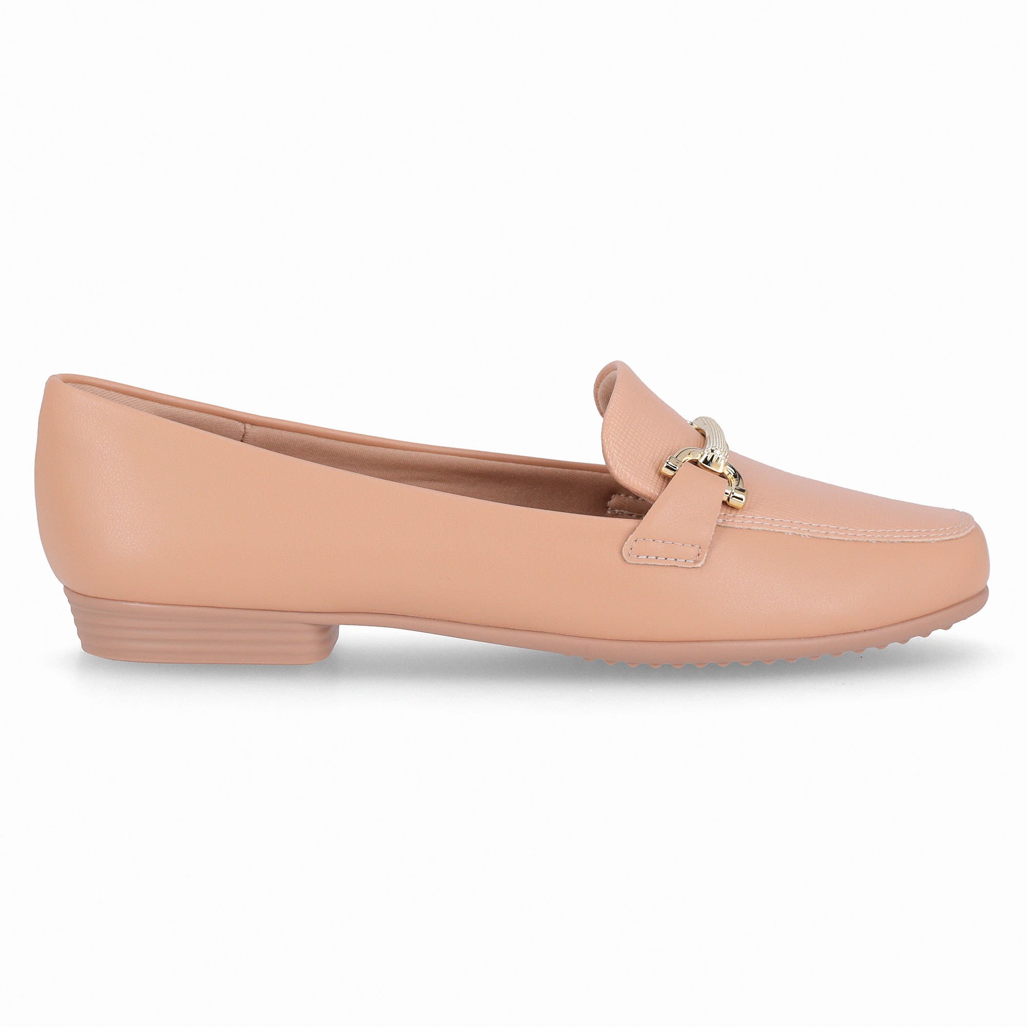Loafer Raquel Salto Baixo Nude Claro