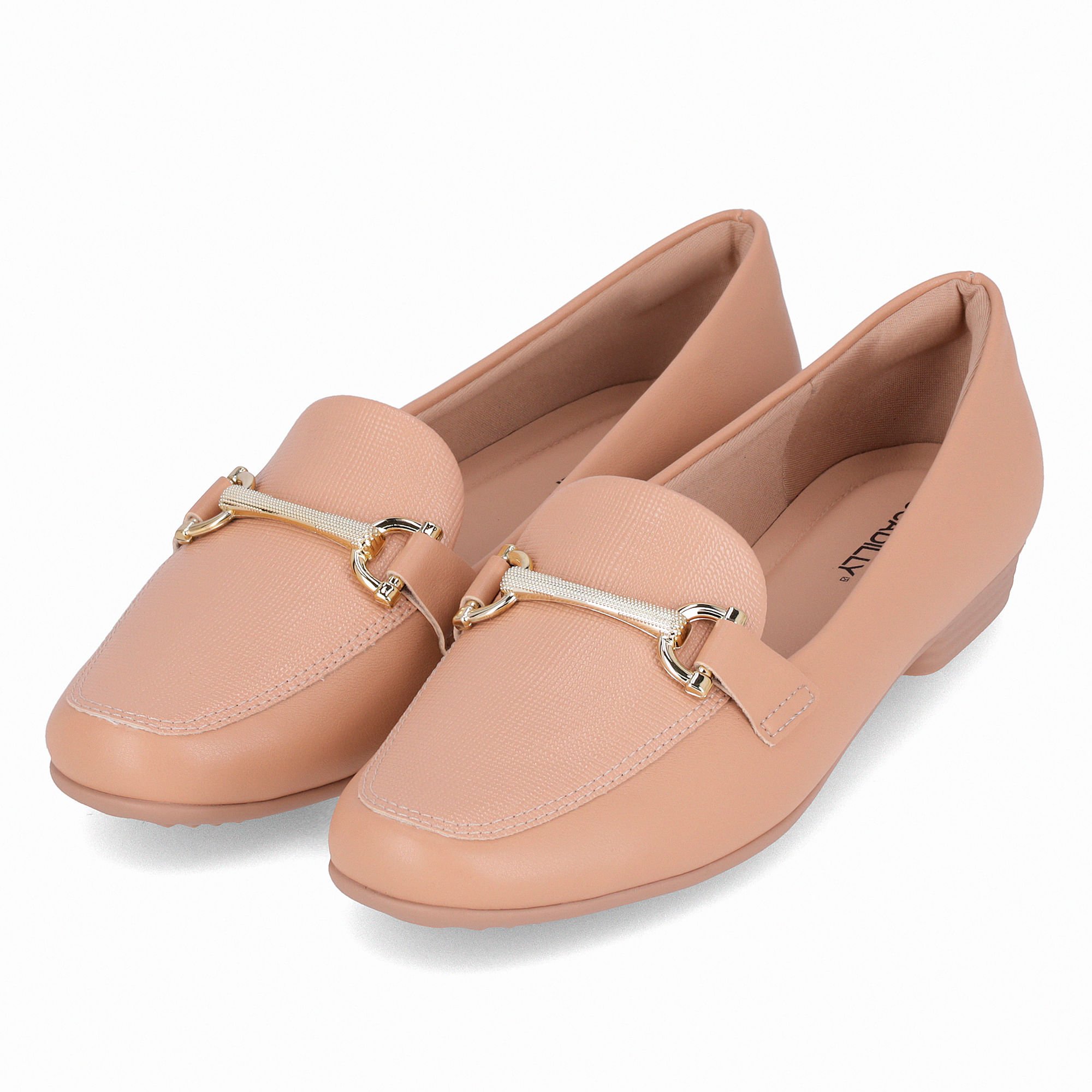 Loafer Raquel Salto Baixo Nude Claro Nude 2