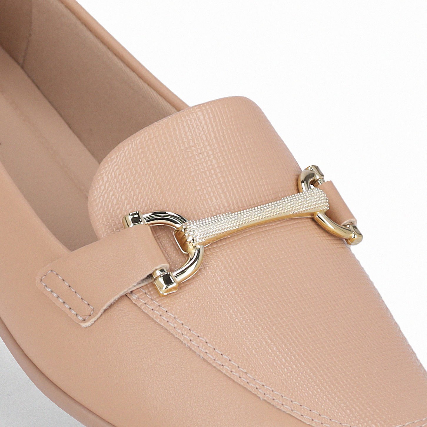 Loafer Raquel Salto Baixo Nude Claro Nude 4