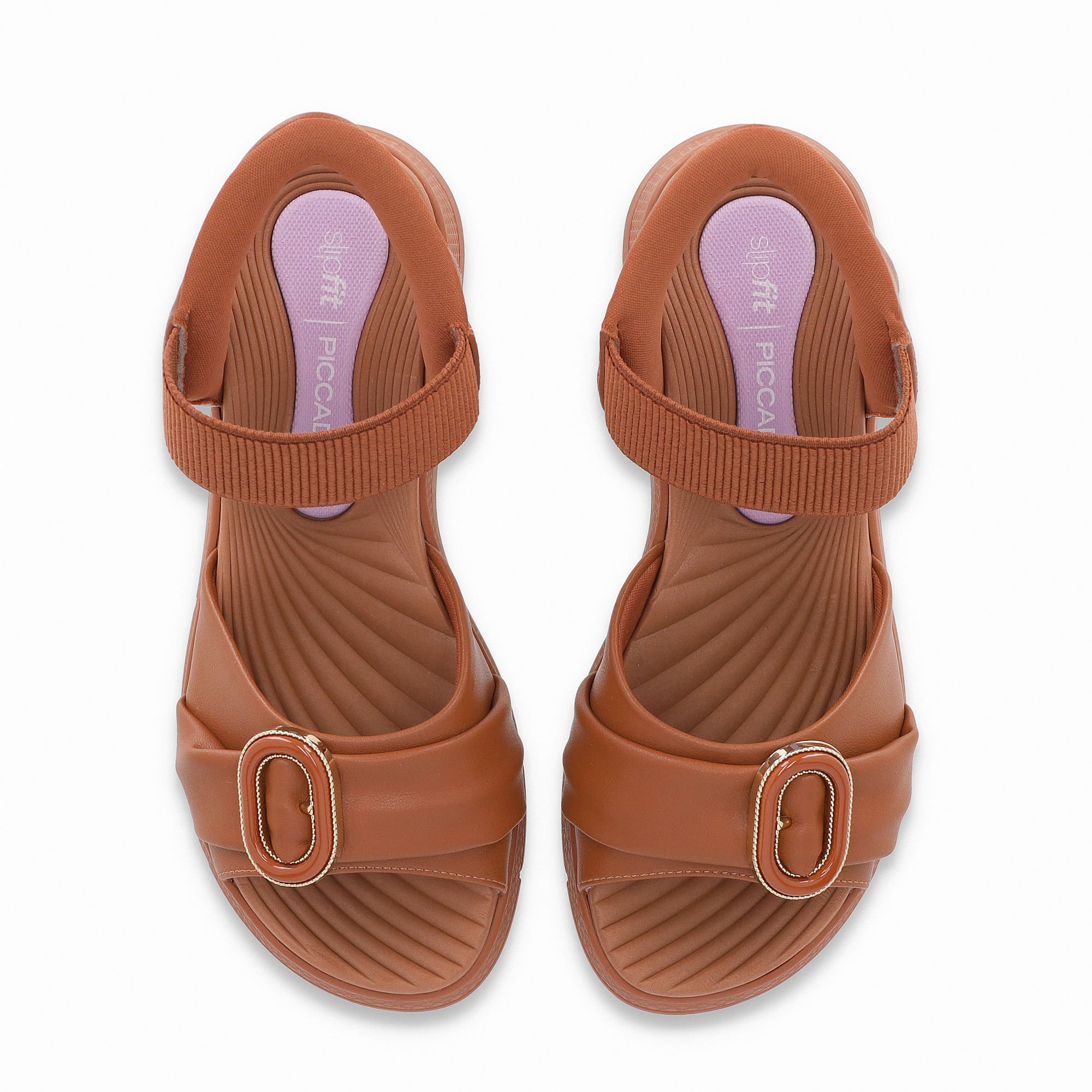 Papete SlipFit Anabela Médio Ocre Marrom 6