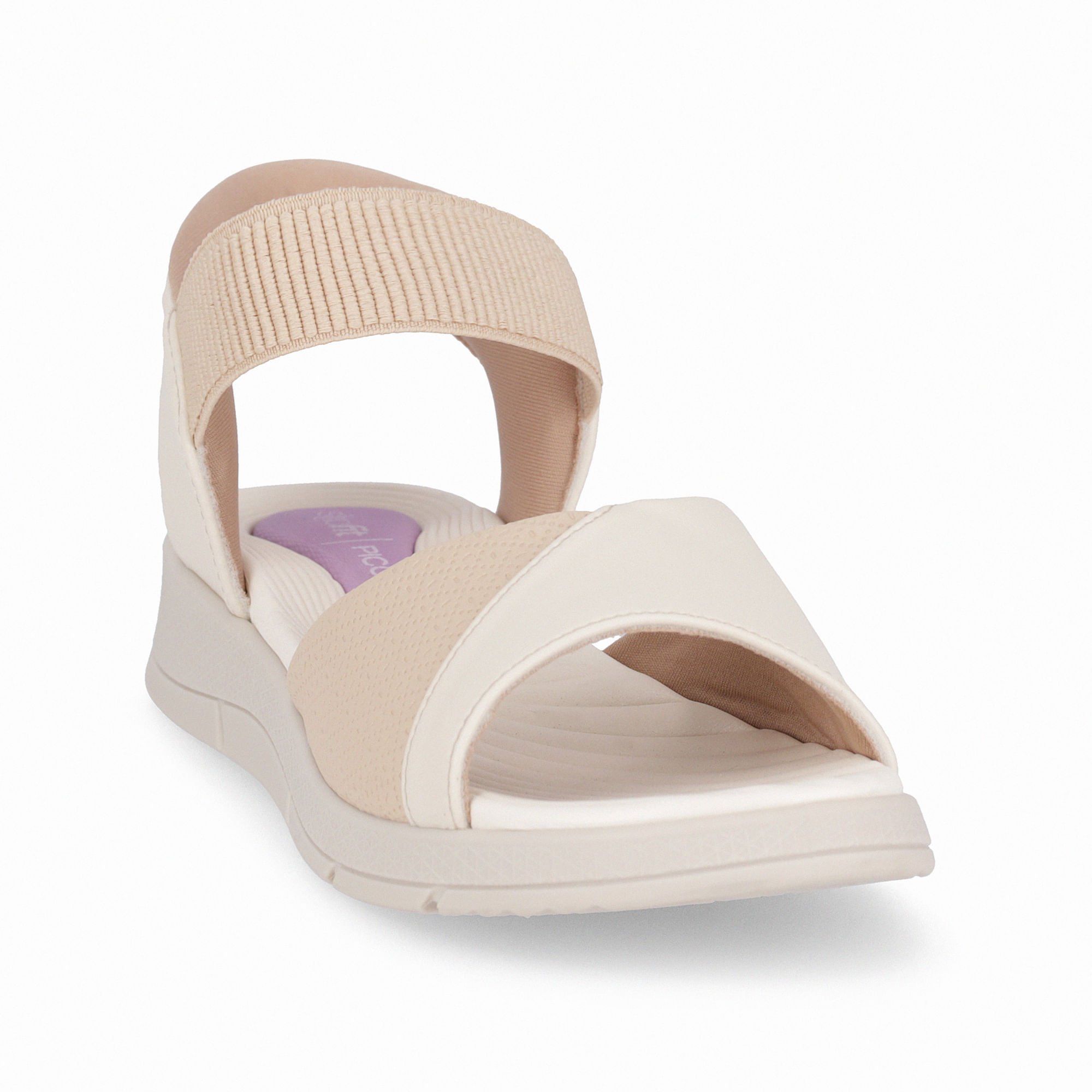 Papete SlipFit Anabela Médio Off White com Brule Branco/Bege 3