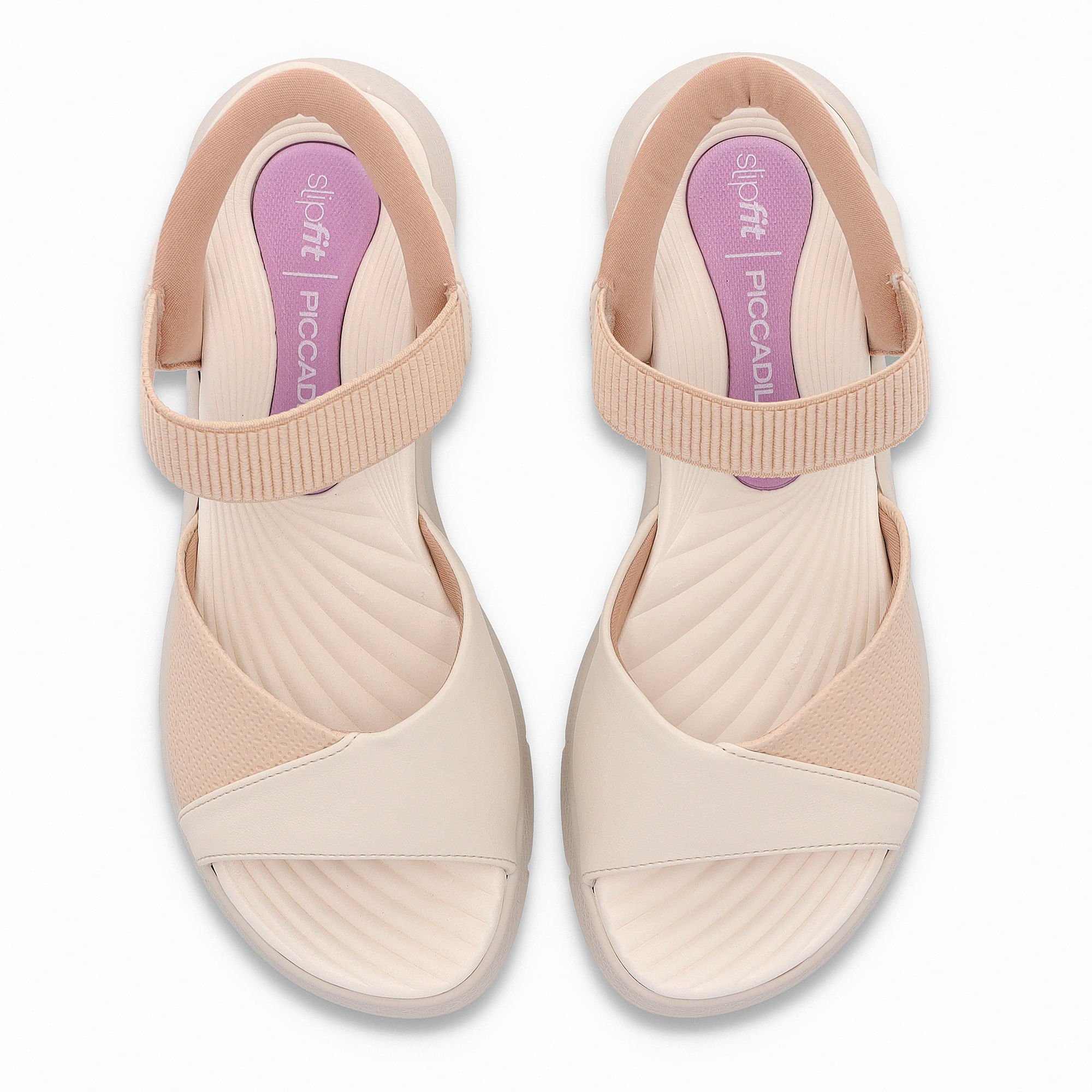 Papete SlipFit Anabela Médio Off White com Brule Branco/Bege 5