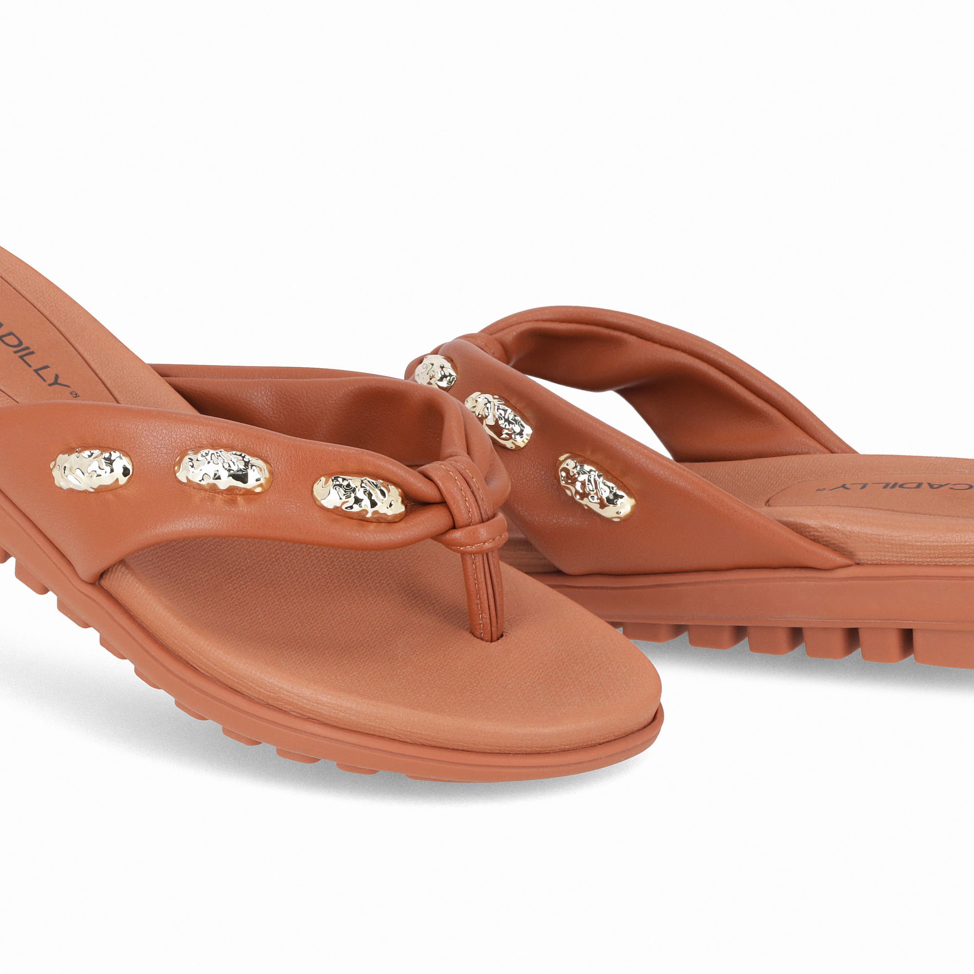 Chinelo Marli Salto Anabela Baixo Ocre Marrom 4