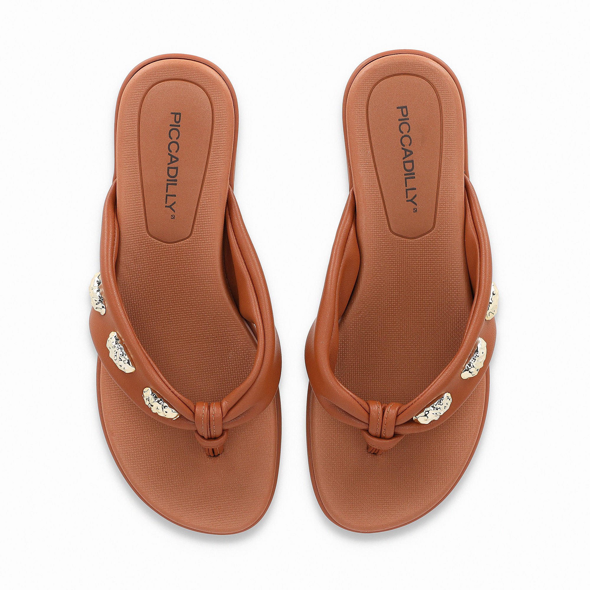 Chinelo Marli Salto Anabela Baixo Ocre Marrom 5