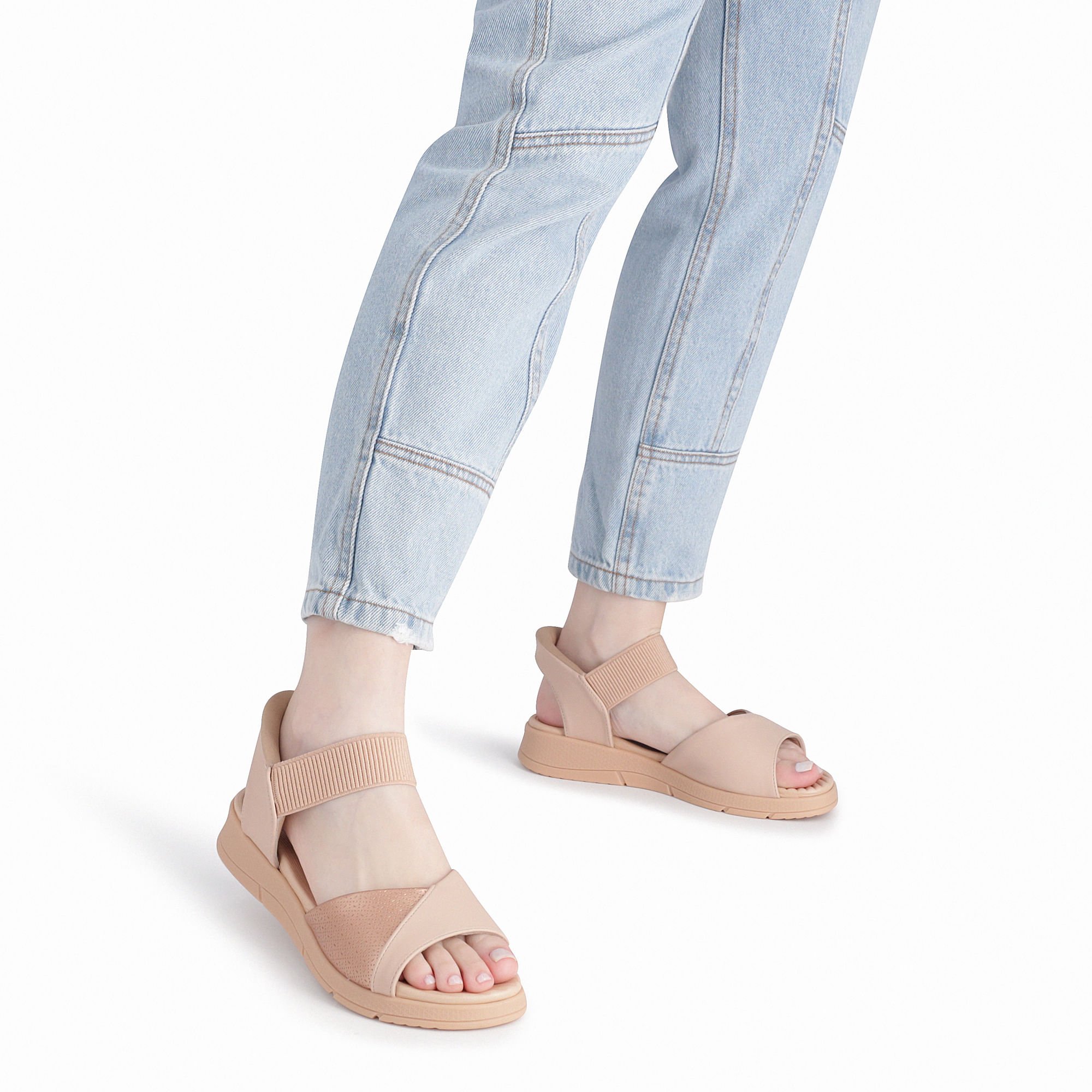 Papete SlipFit Anabela Médio Rose com Ouro Rosado Bege/Dourado 3