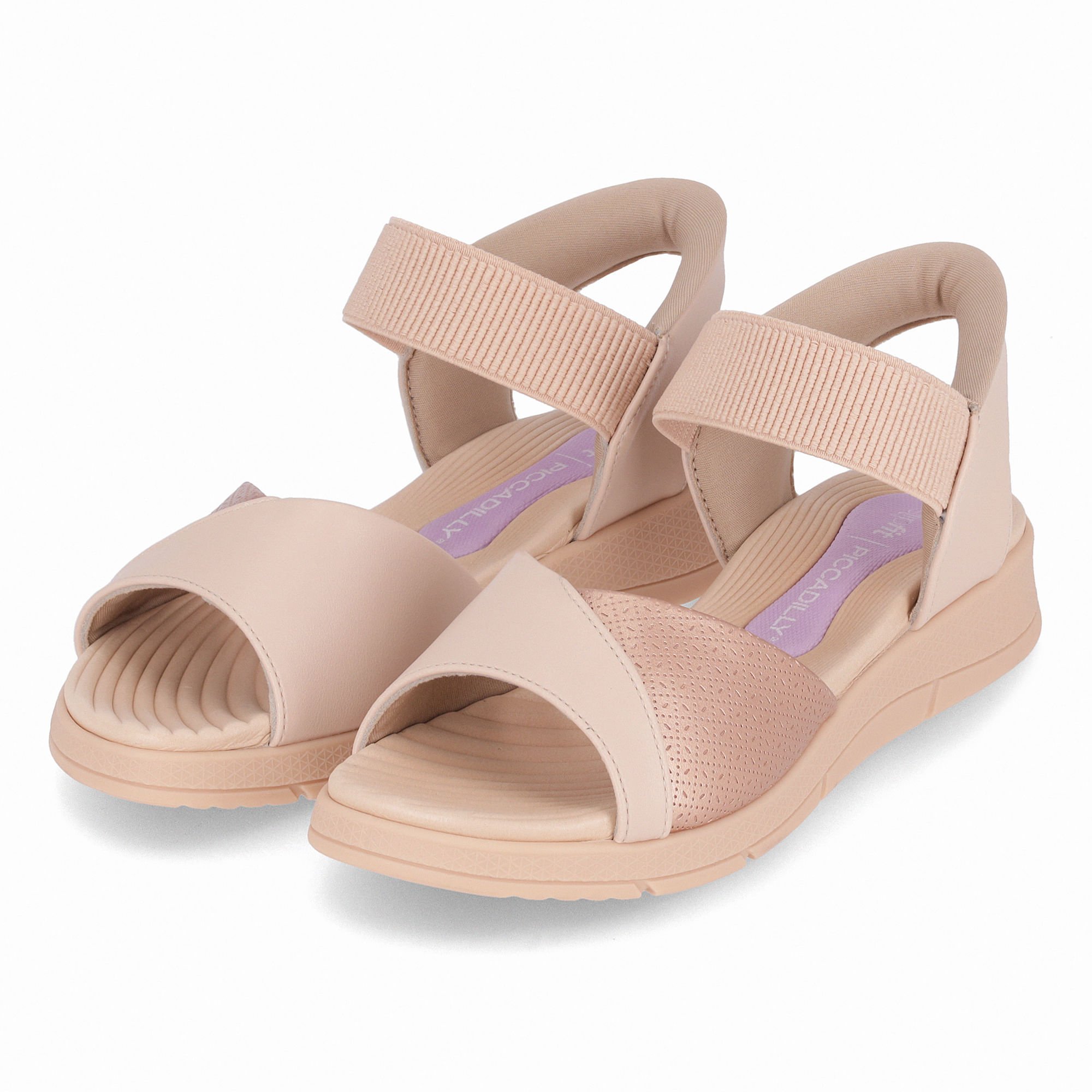 Papete SlipFit Anabela Médio Rose com Ouro Rosado Bege/Dourado 2