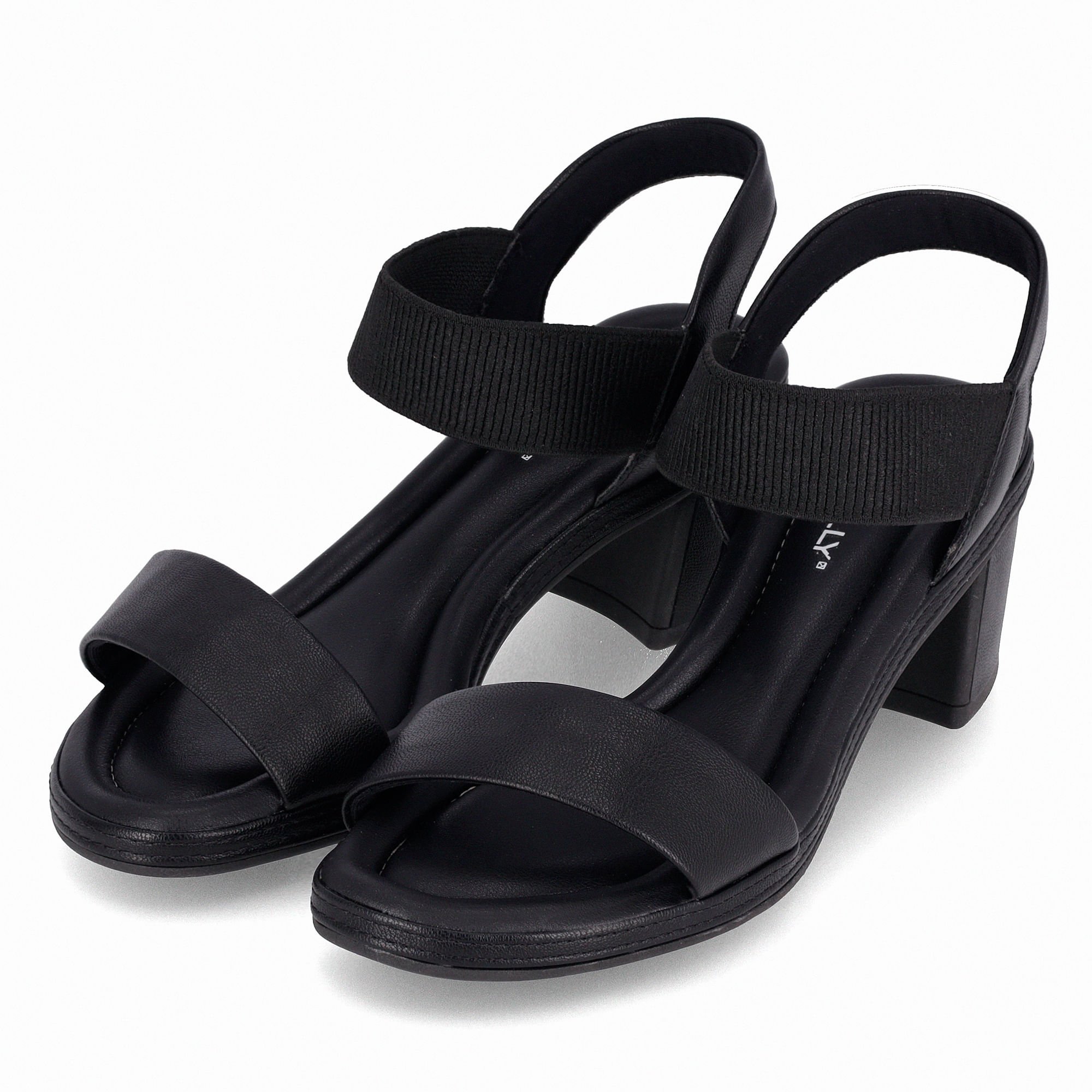 Sandália Paola Salto Médio Preto Preto 2