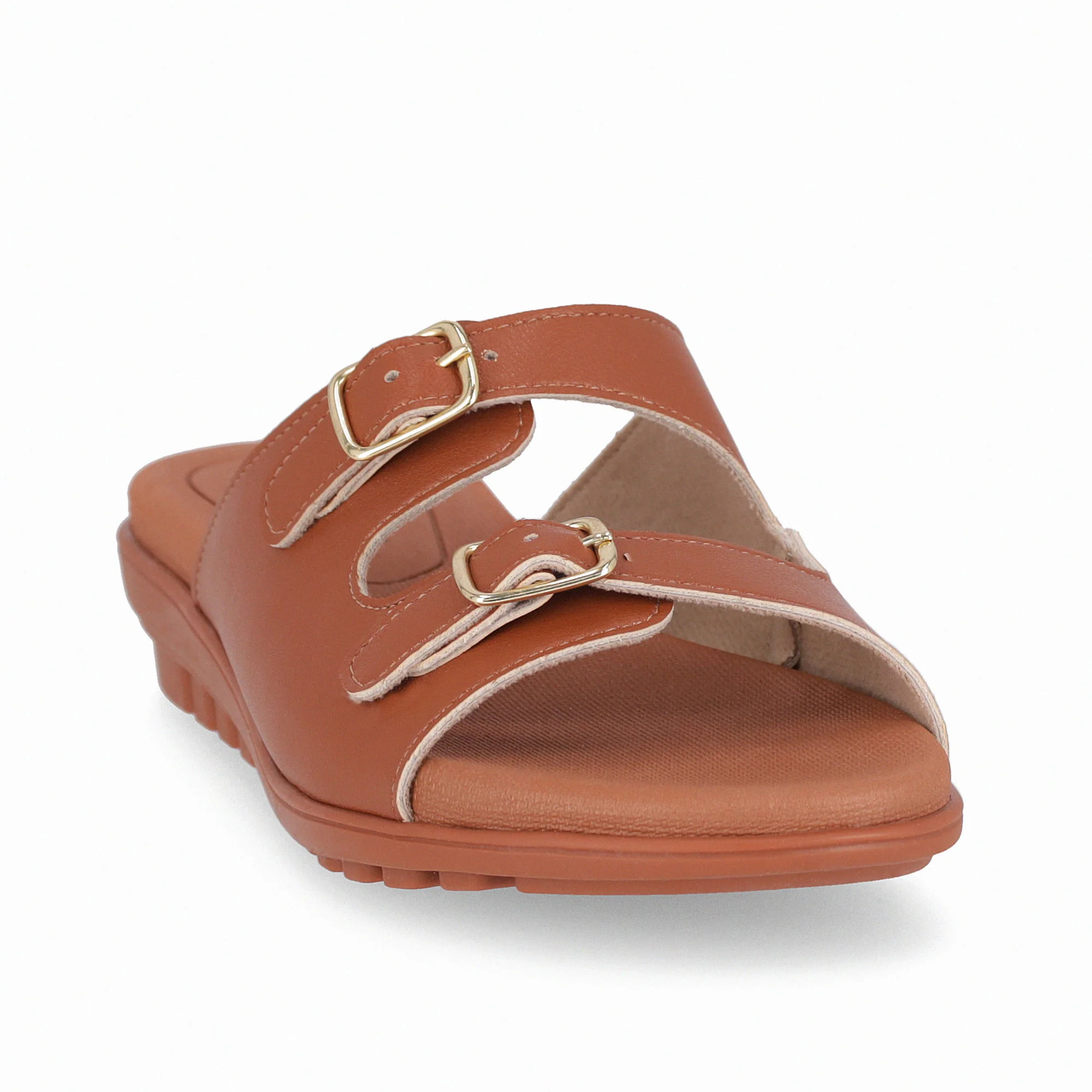 Tamanco Marli Anabela Baixo Ocre Marrom 3