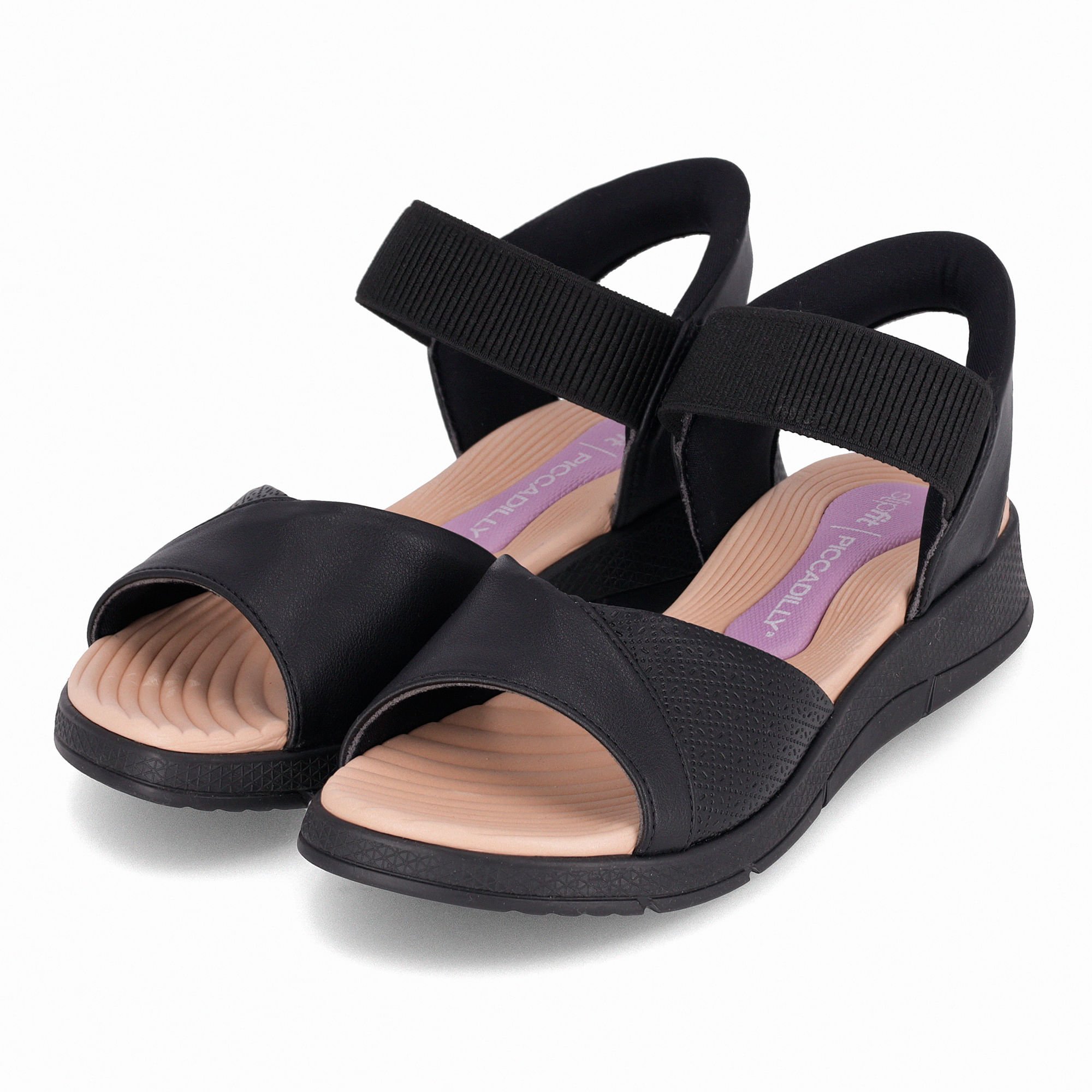 Papete SlipFit Anabela Médio Preto Preto 2