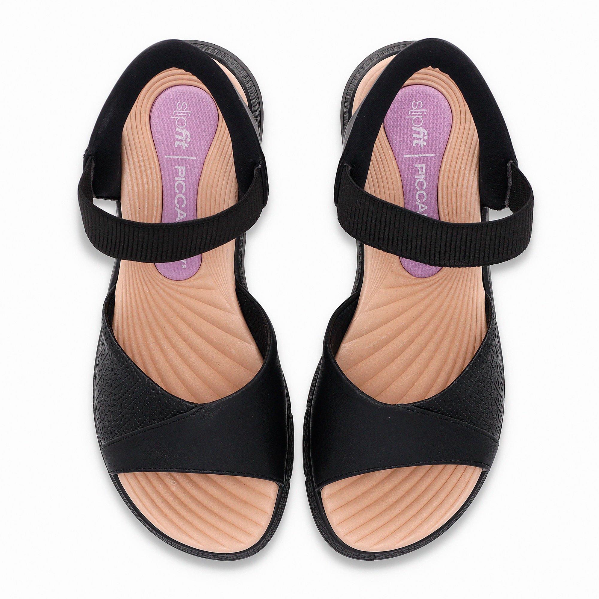 Papete SlipFit Anabela Médio Preto Preto 5