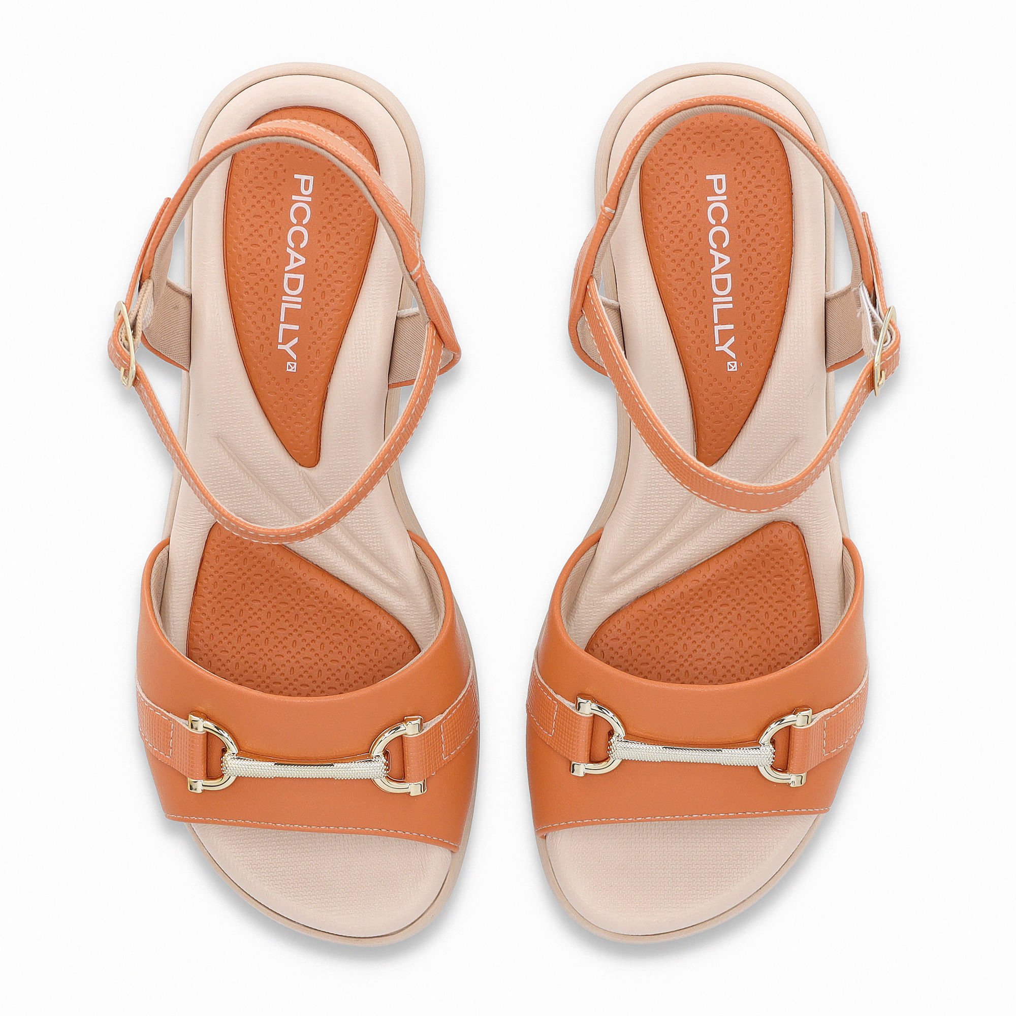 Sandália Cecilia Anabela Médio Laranja Laranja 5