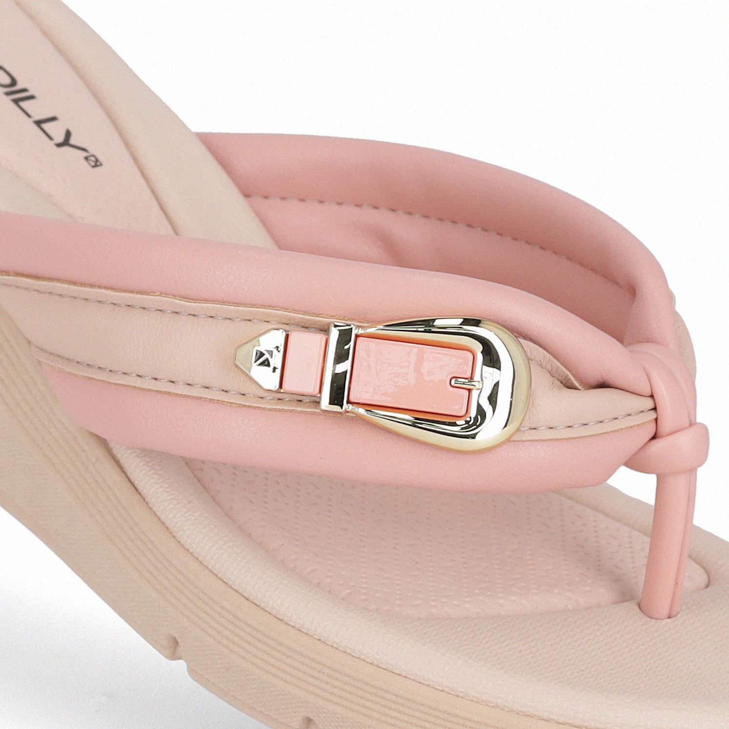 Chinelo Cecilia Anabela Médio Iogurte com Rose Rosa 4