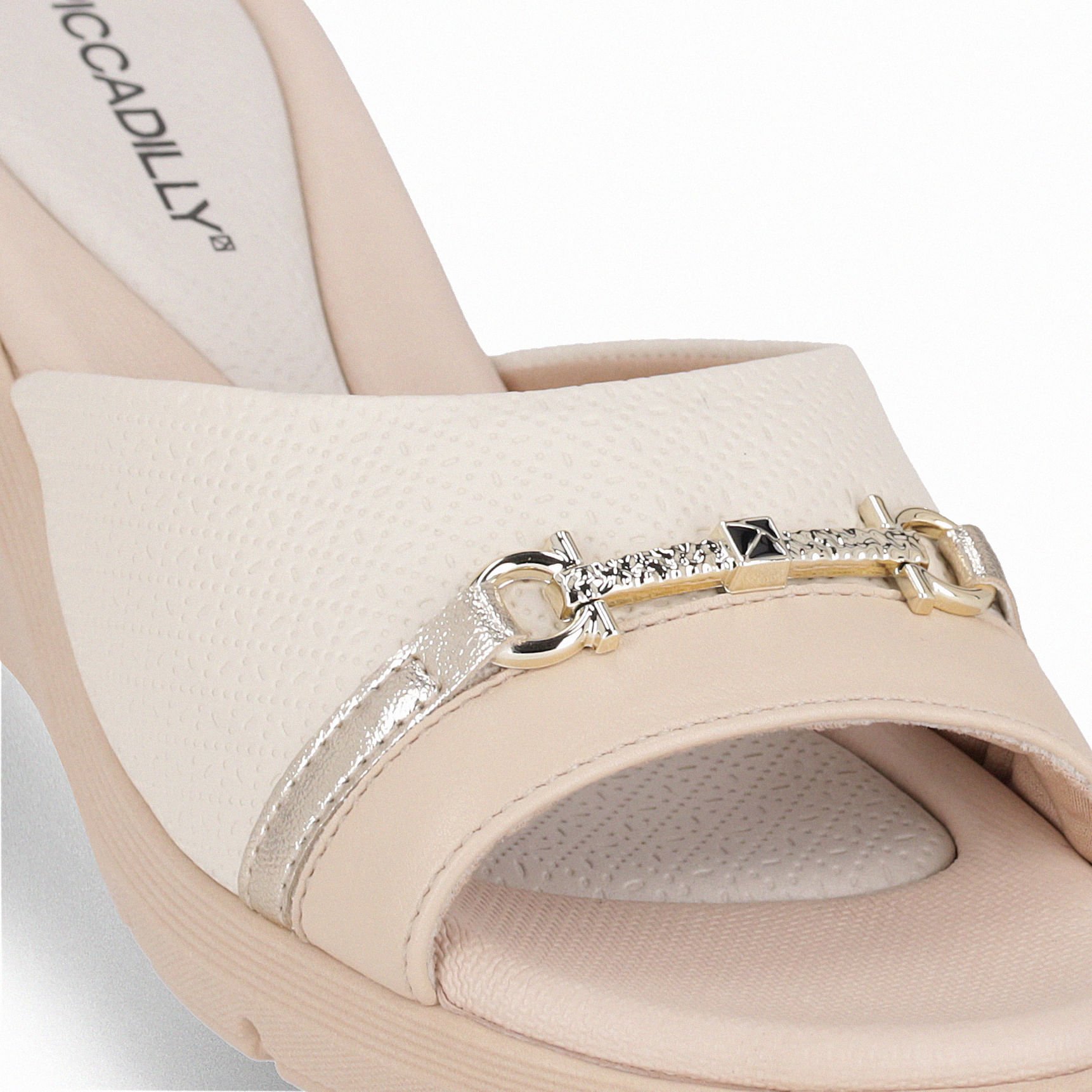 Tamanco Cecilia Anabela Médio Off White com Brule Bege 4