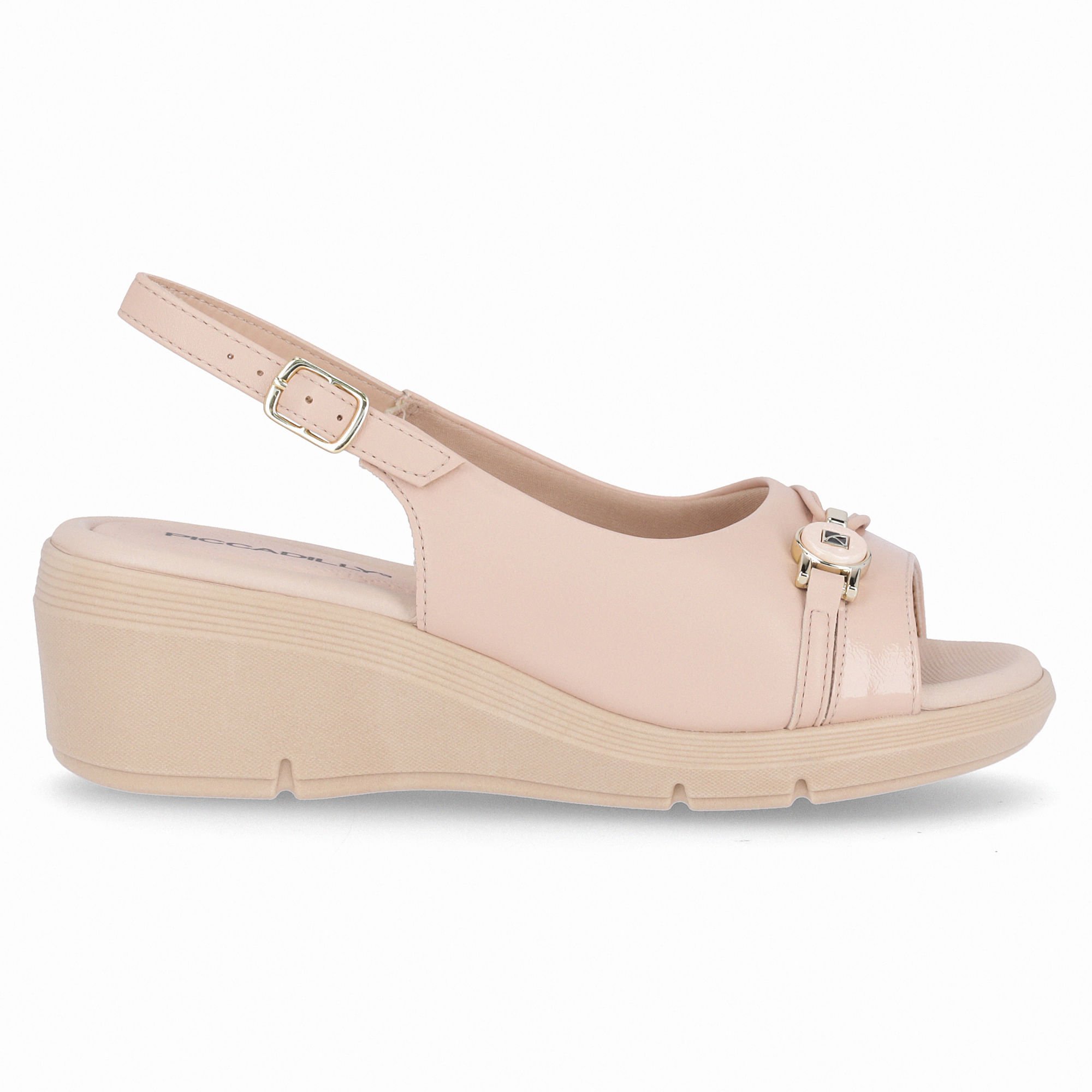Sandália Slingback Cecilia Anabela Médio Rose