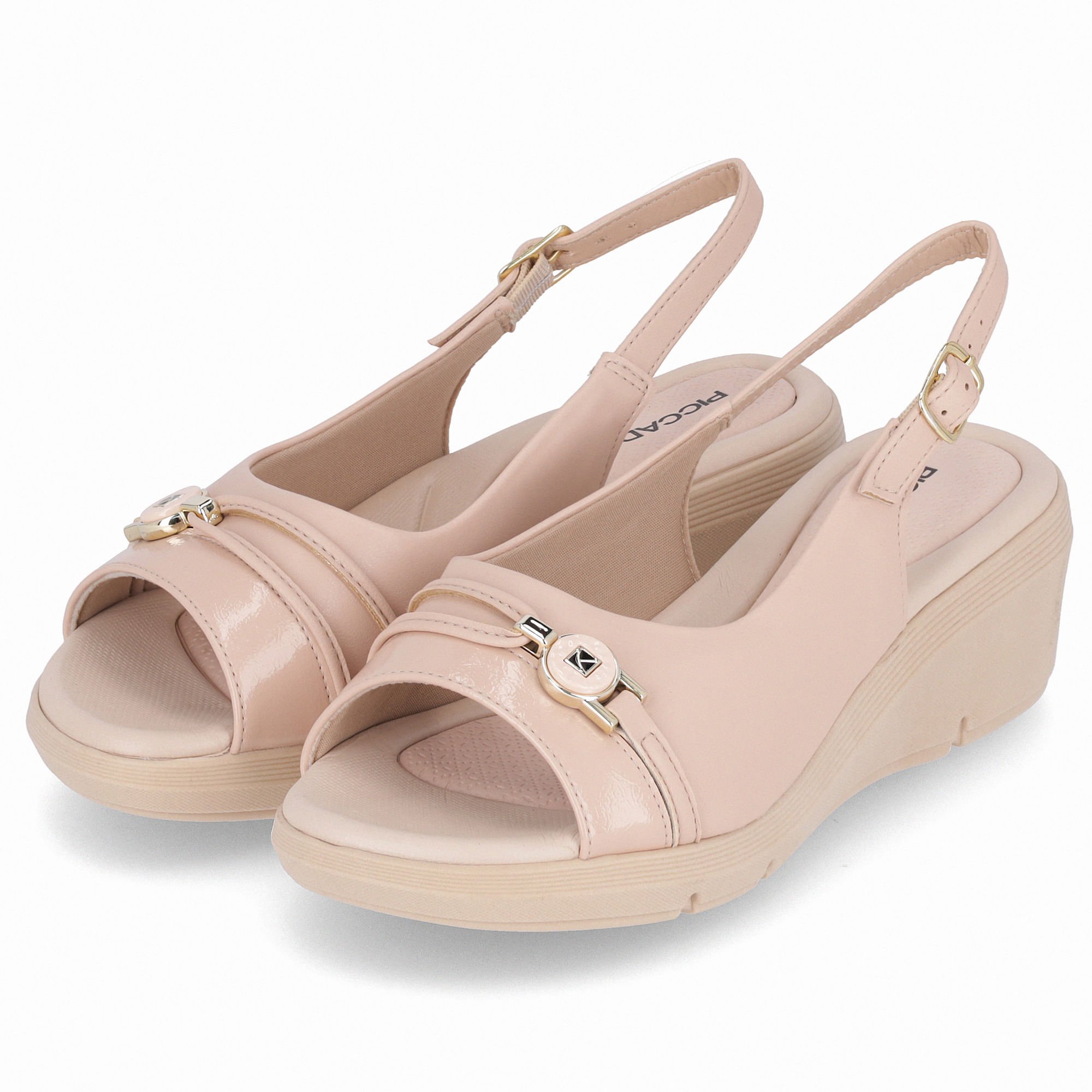 Sandália Slingback Cecilia Anabela Médio Rose Rosa 2