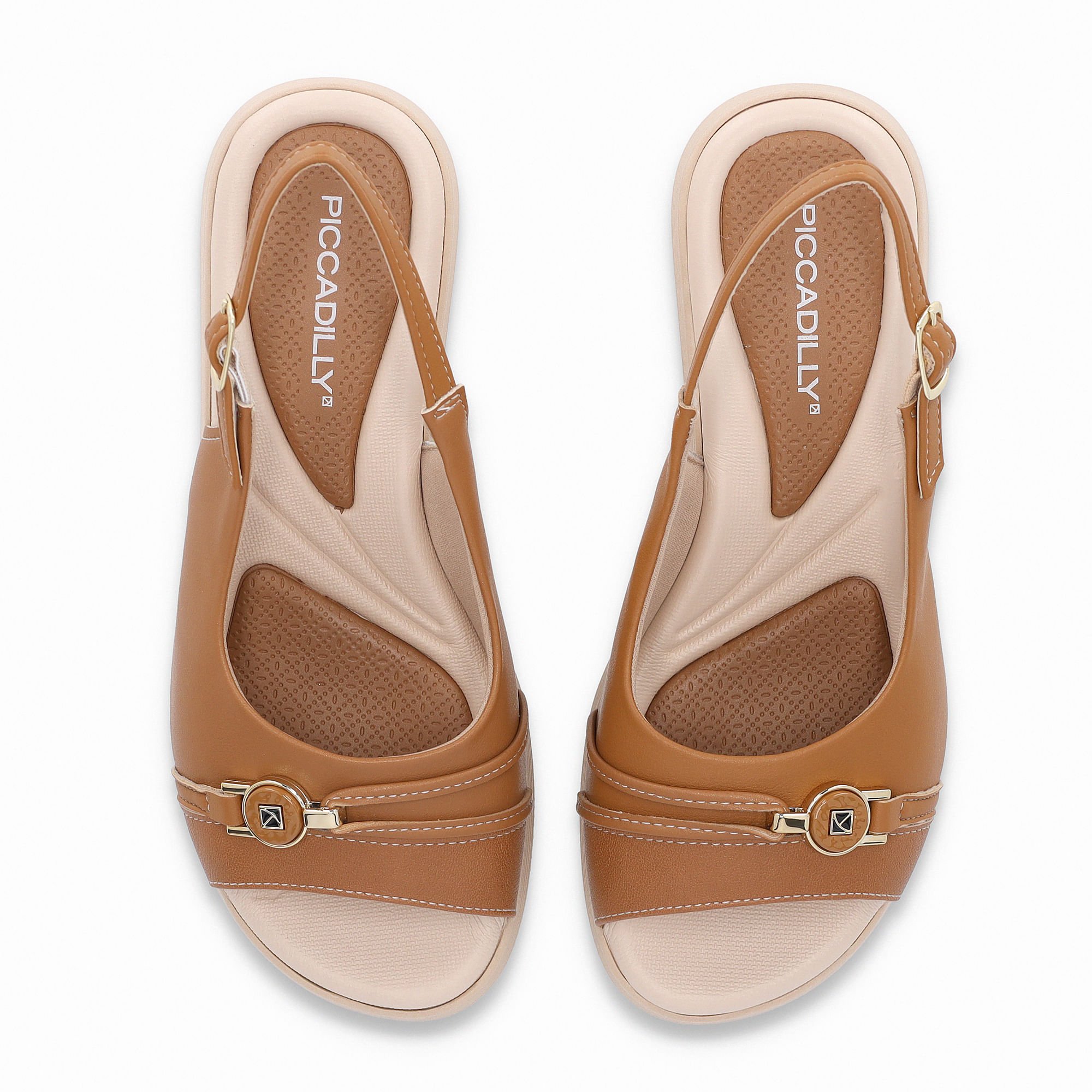 Sandália Slingback Cecilia Anabela Médio Mascavo Marrom 5