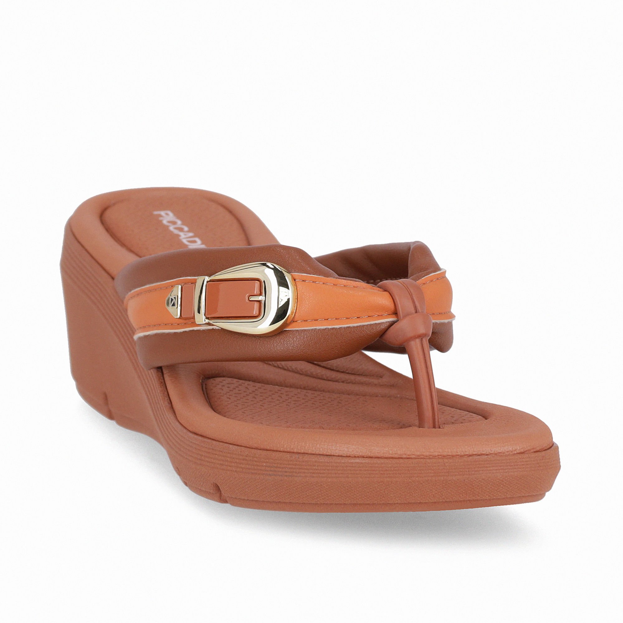 Chinelo Cecilia Anabela Médio Ocre com Laranja Laranja 3