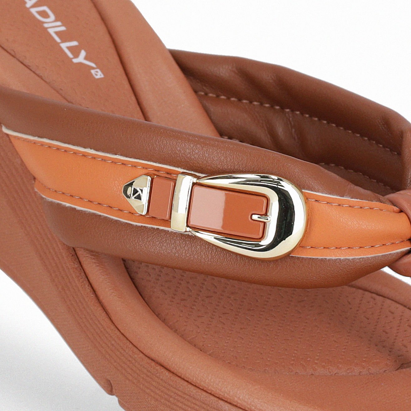 Chinelo Cecilia Anabela Médio Ocre com Laranja Laranja 4