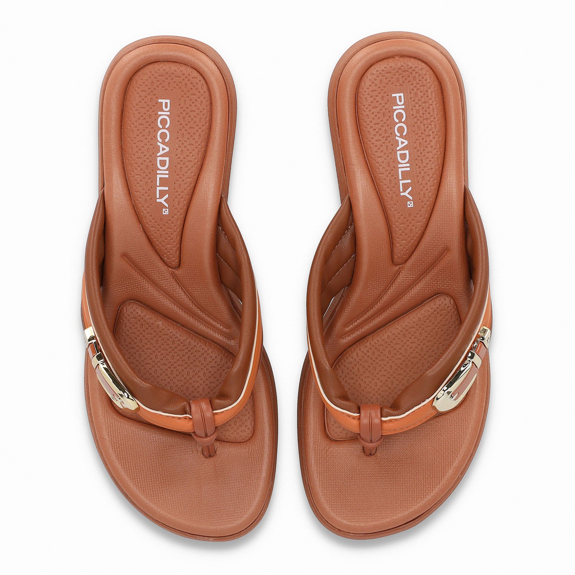 Chinelo Cecilia Anabela Médio Ocre com Laranja Laranja 5
