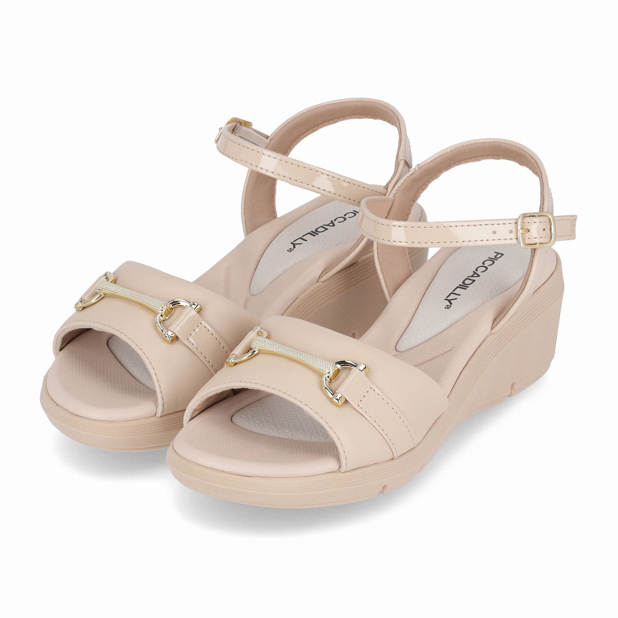 Sandália Cecilia Anabela Médio Brule Bege 2