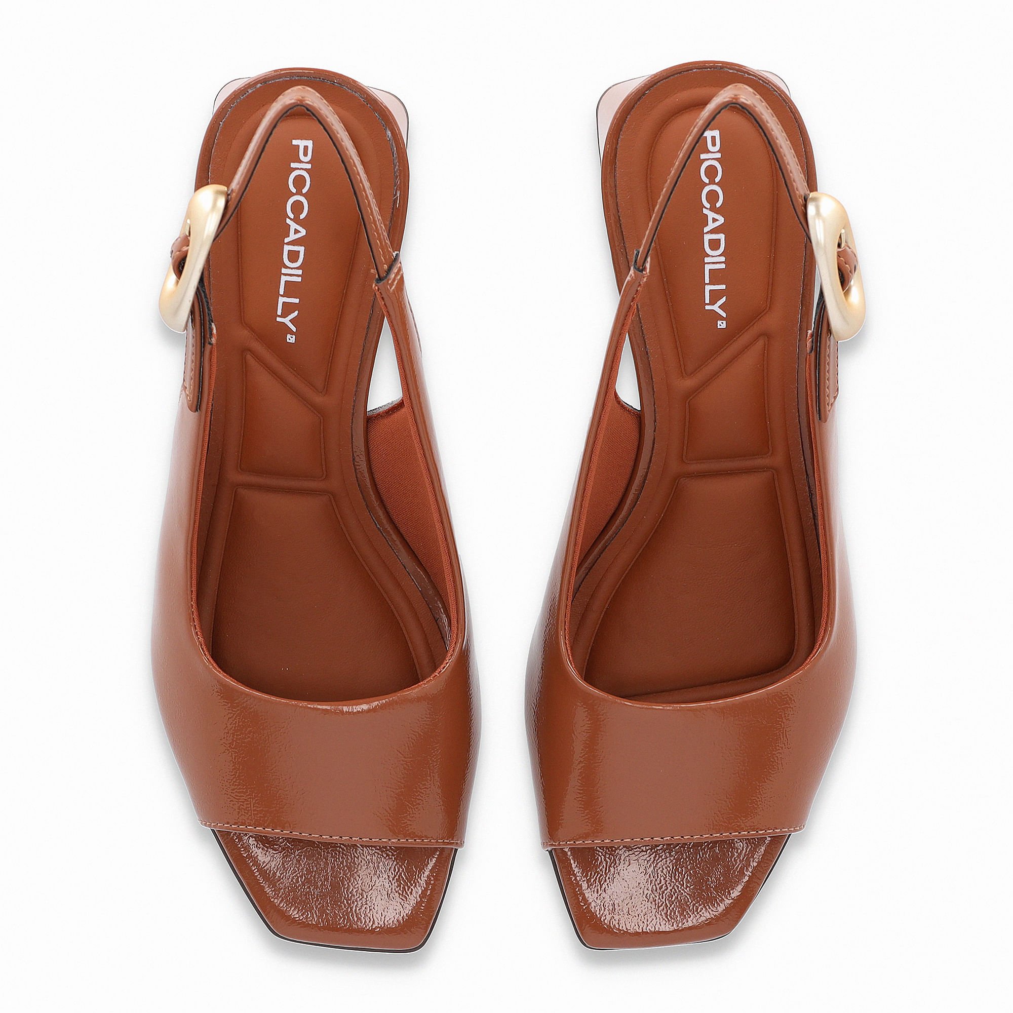 Sandália Slingback Renee Salto Médio Ocre Marrom 5