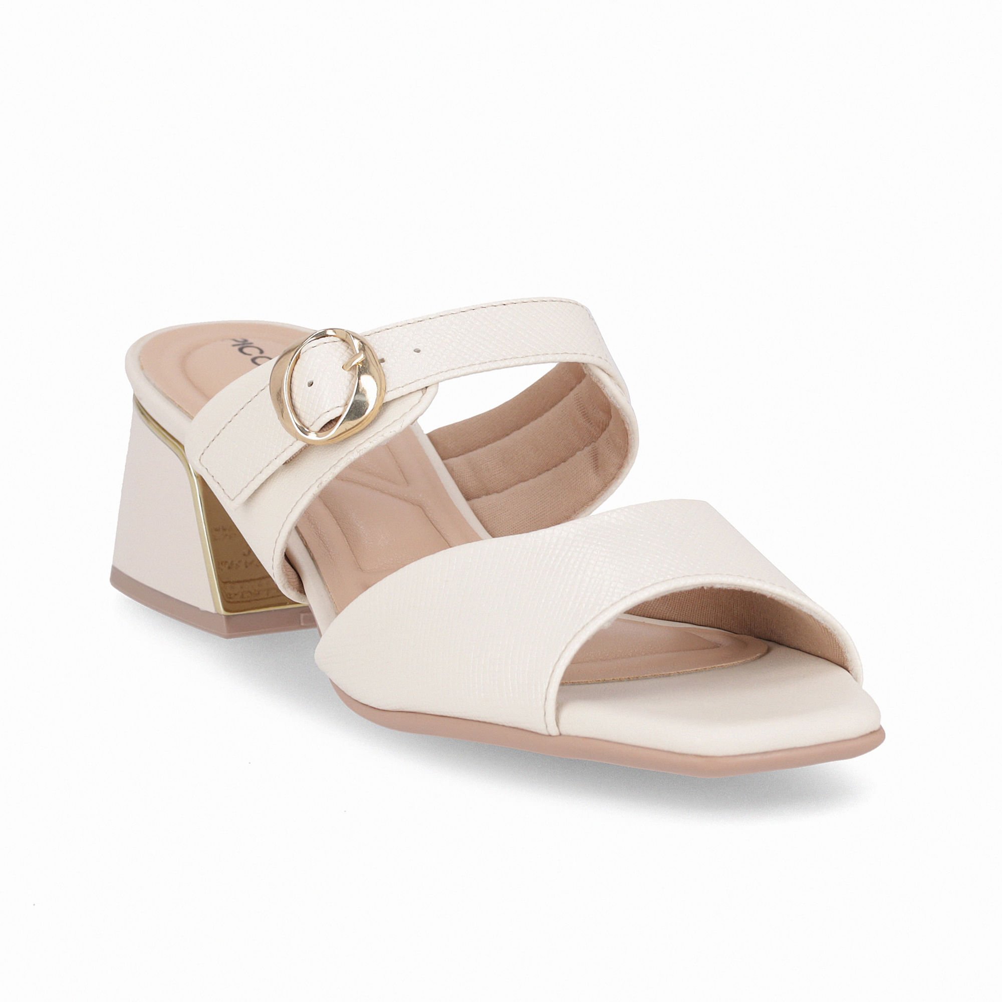 Tamanco Renee Salto Médio Off White Branco 3