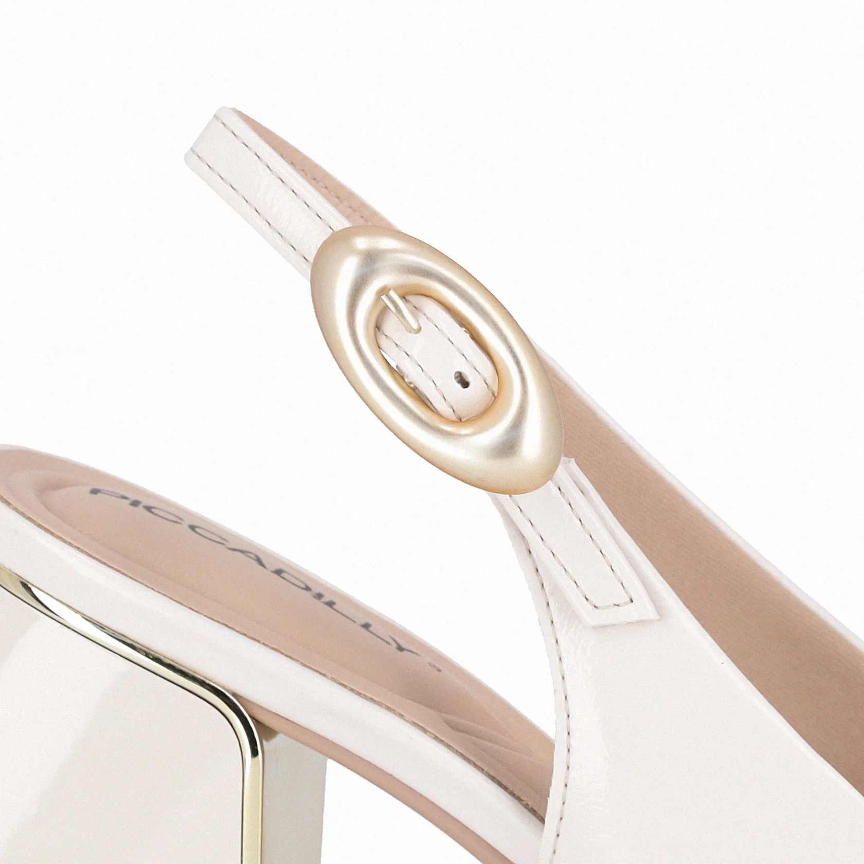 Sandália Slingback Renee Salto Médio Off White Branco 4