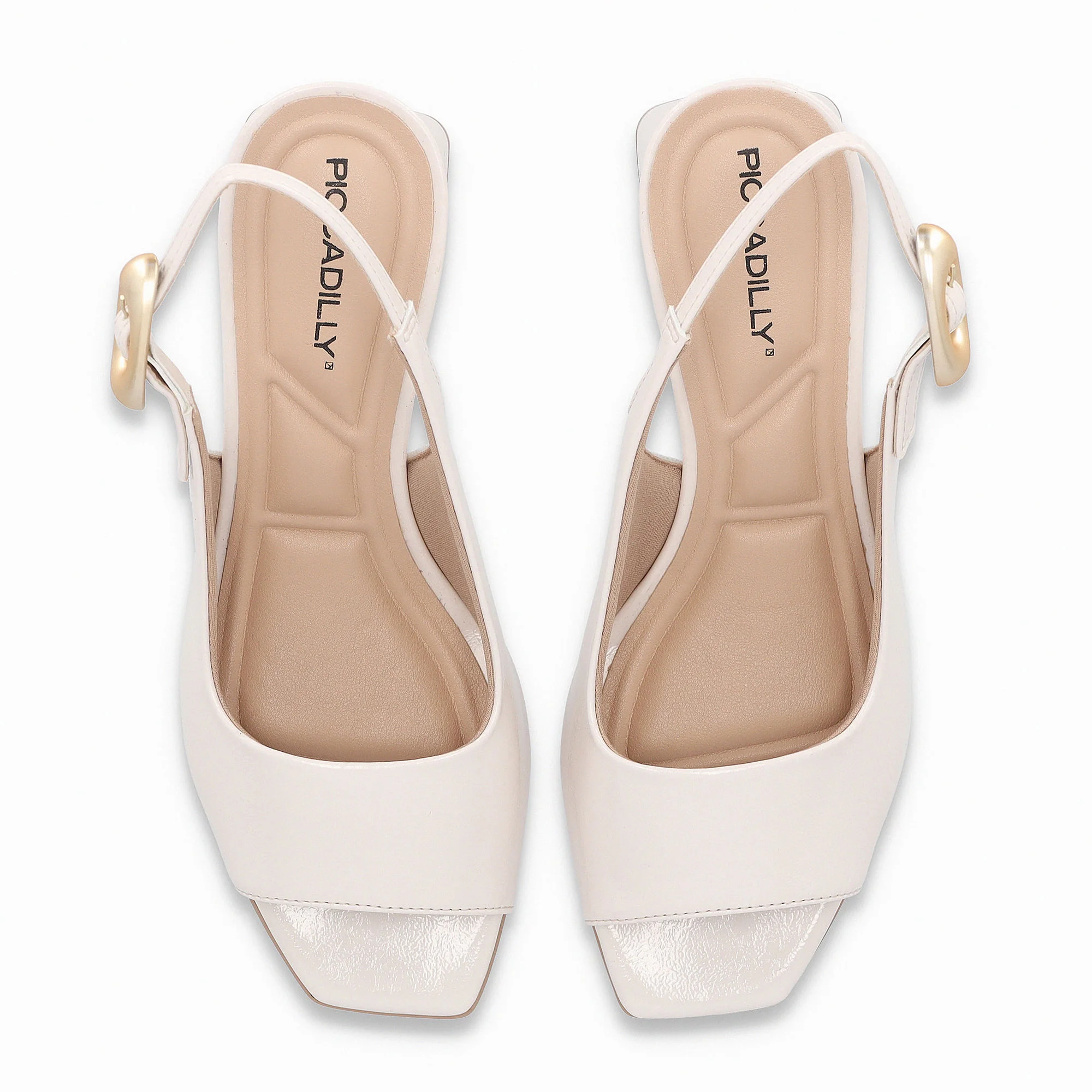 Sandália Slingback Renee Salto Médio Off White Branco 5