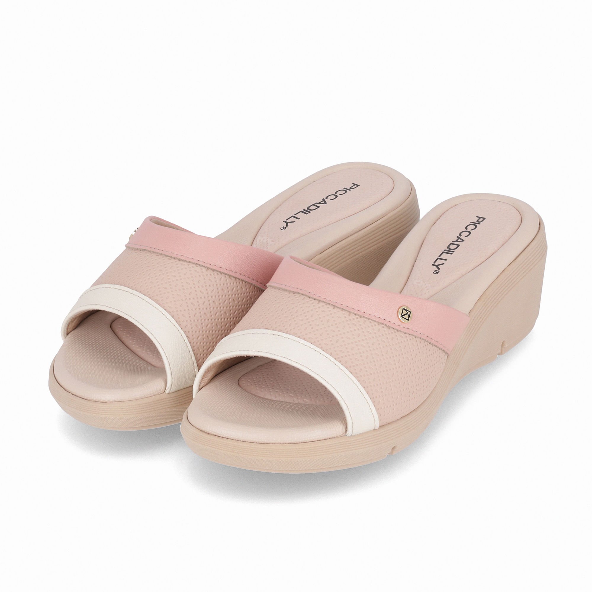 Tamanco Cecilia Anabela Médio Rose com Iogurte Bege/Rosa 2