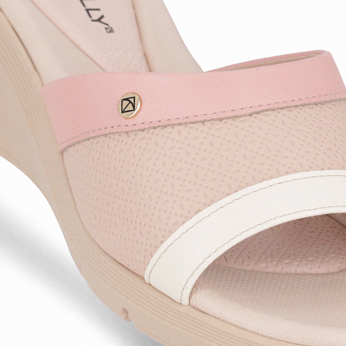 Tamanco Cecilia Anabela Médio Rose com Iogurte Bege/Rosa 4