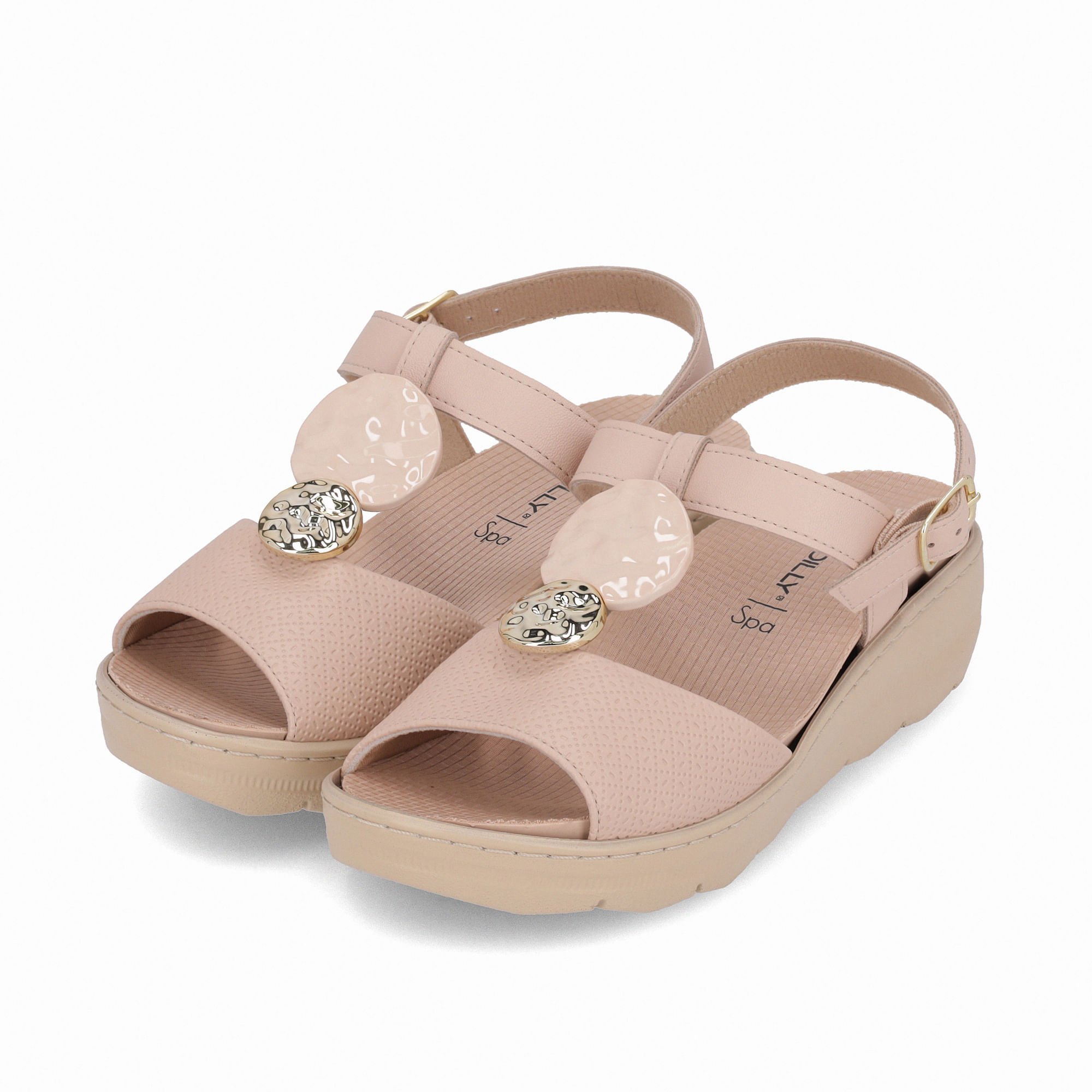 Sandália Spa Anabela Médio Rose Rose 2