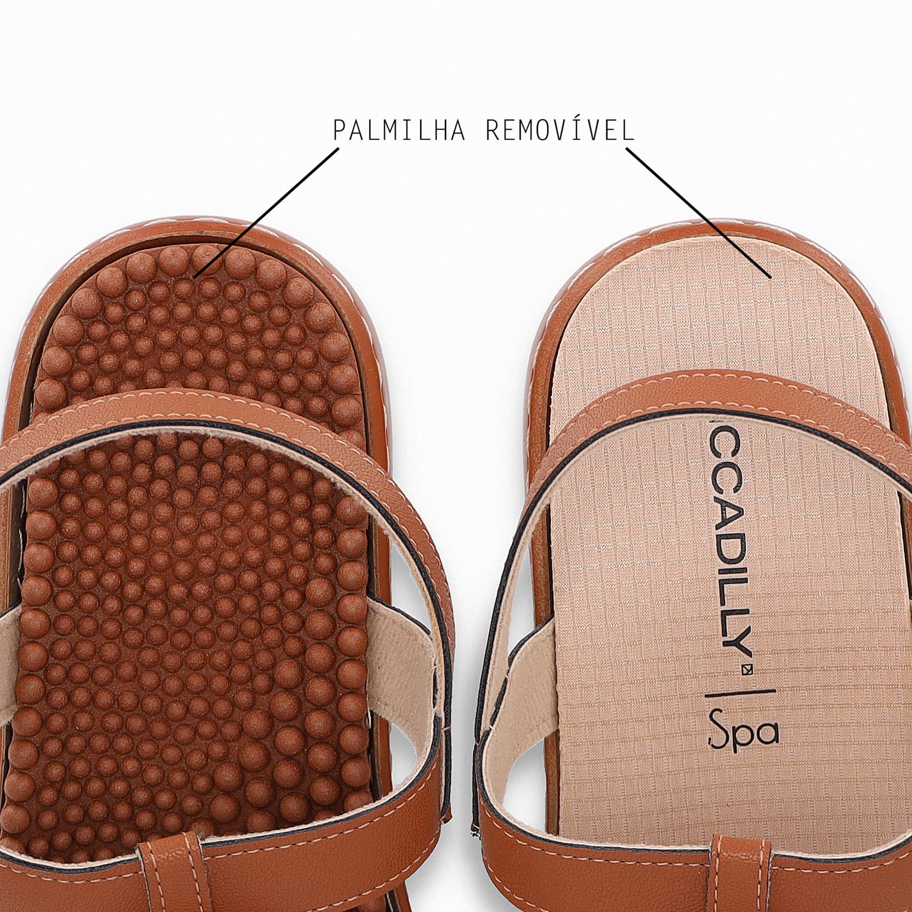 Sandália Spa Anabela Médio Ocre Marrom 3