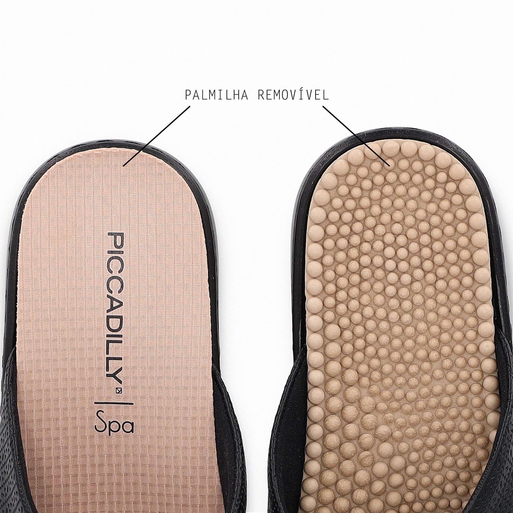 Tamanco Spa Anabela Médio Preto Preto 5