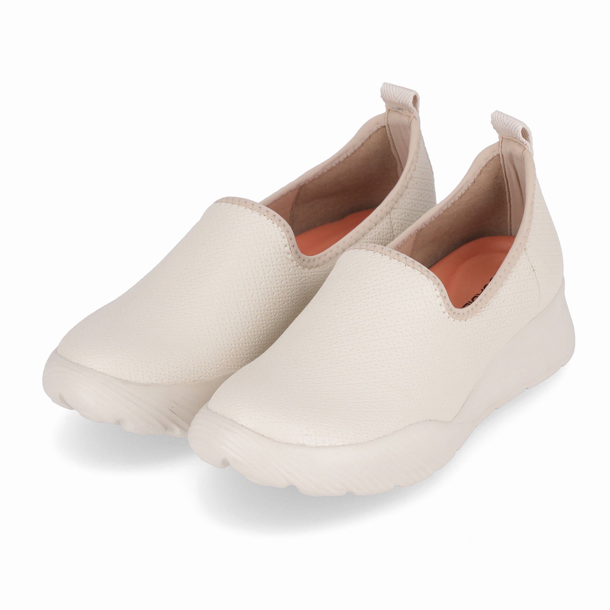 Tênis Fascite Anabela Médio Off White com Marfim Branco 2