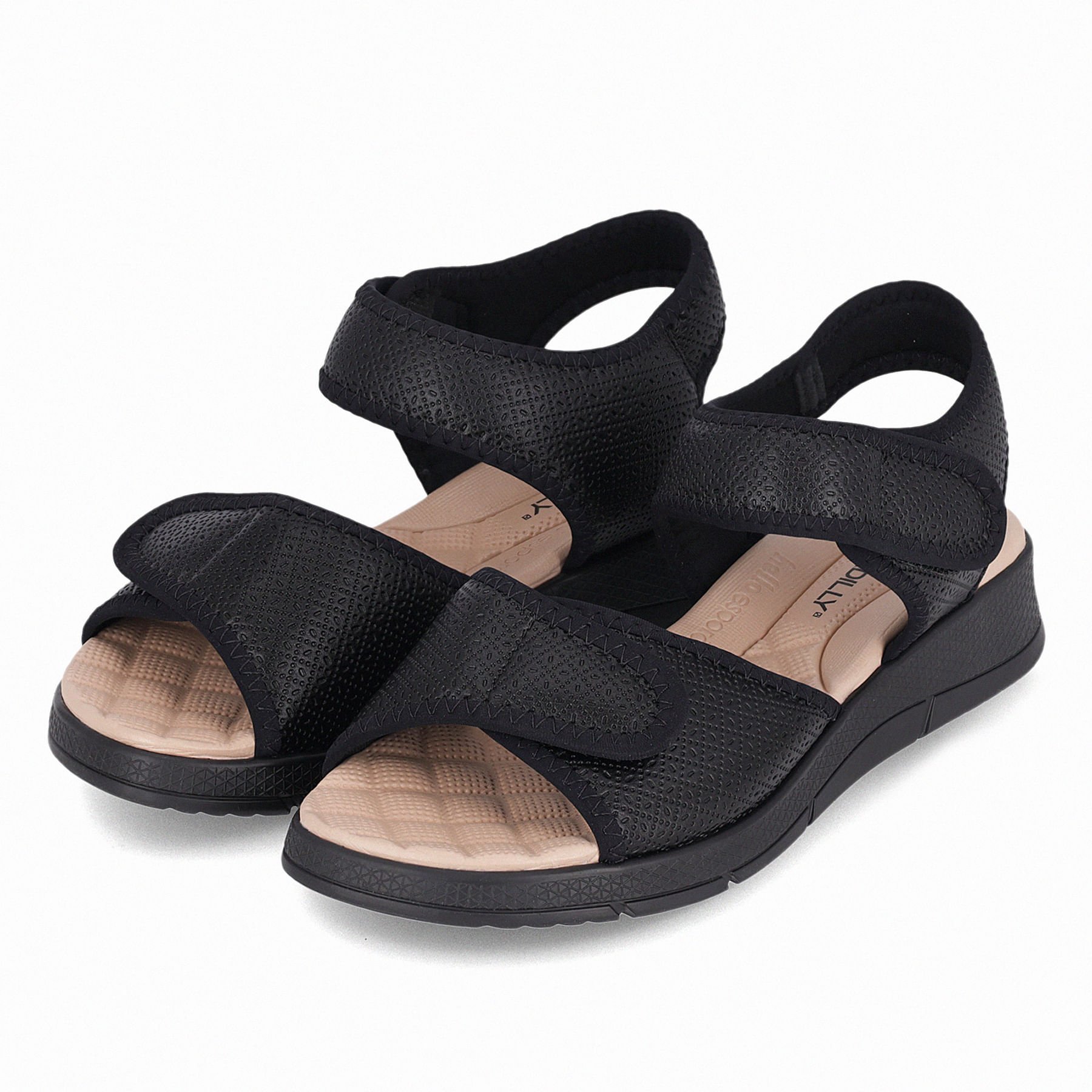 Papete Esporão Anabela Médio Preto Preto 2