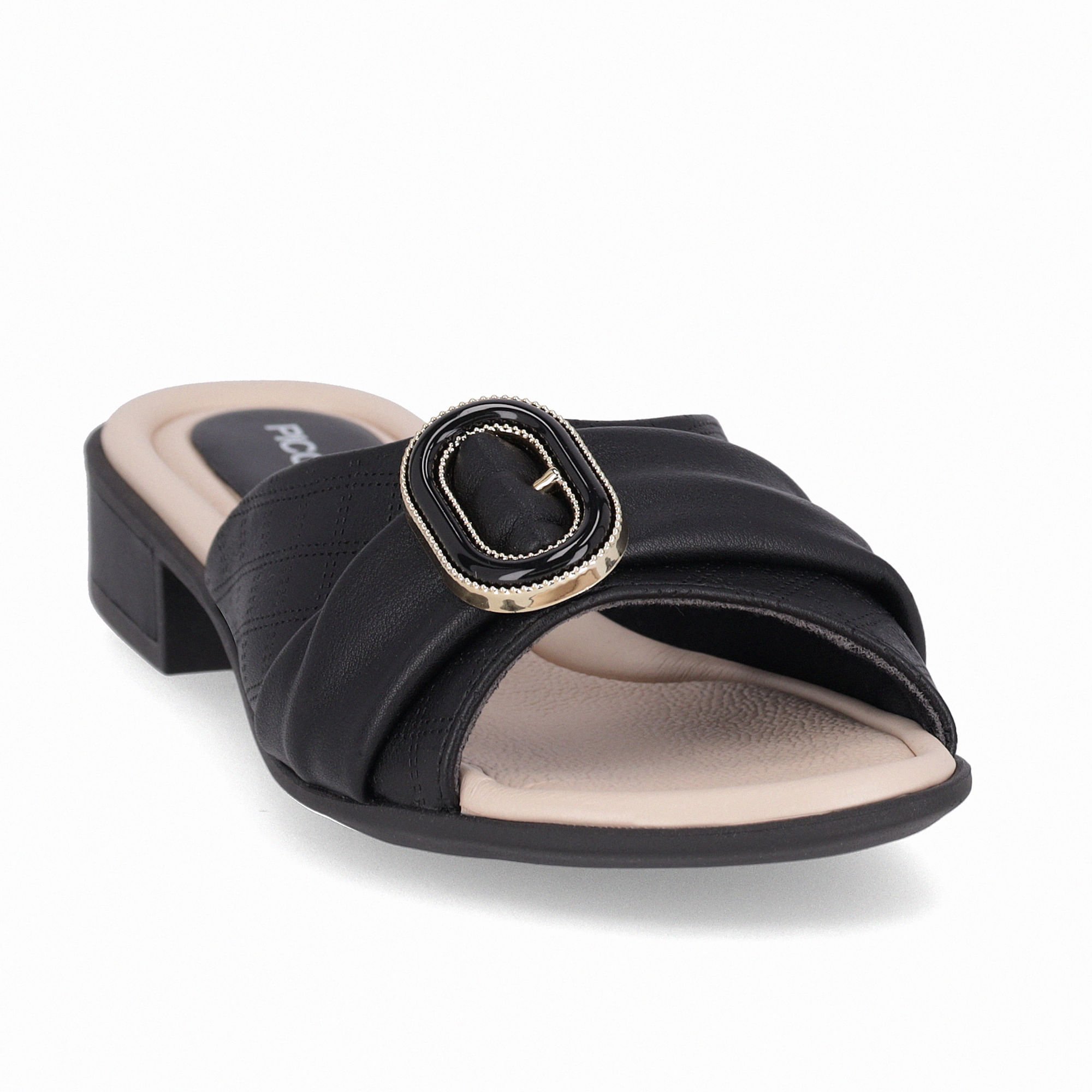 Tamanco Taila Salto Baixo Preto Preto 4