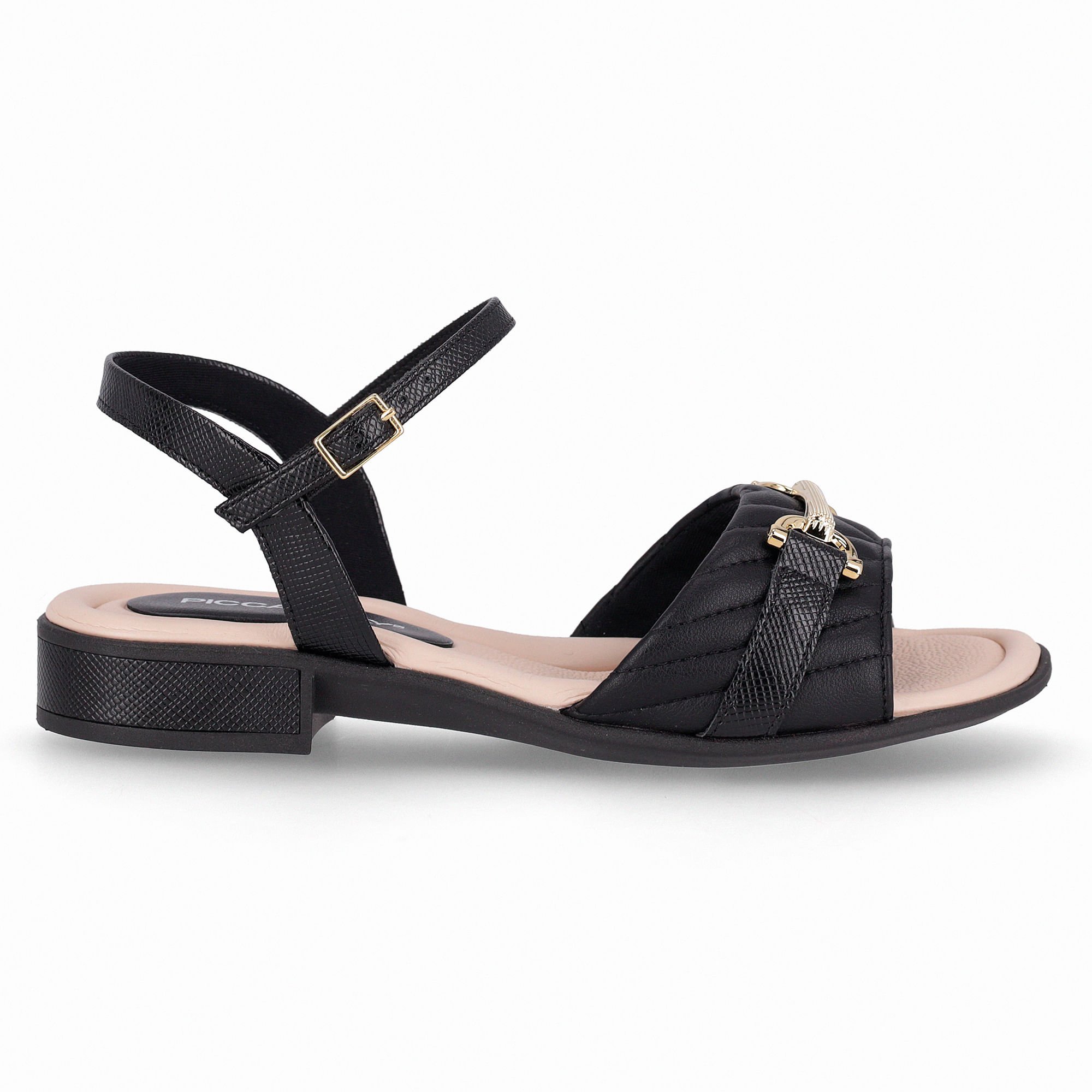 Sandália Taila Salto Baixo Preto