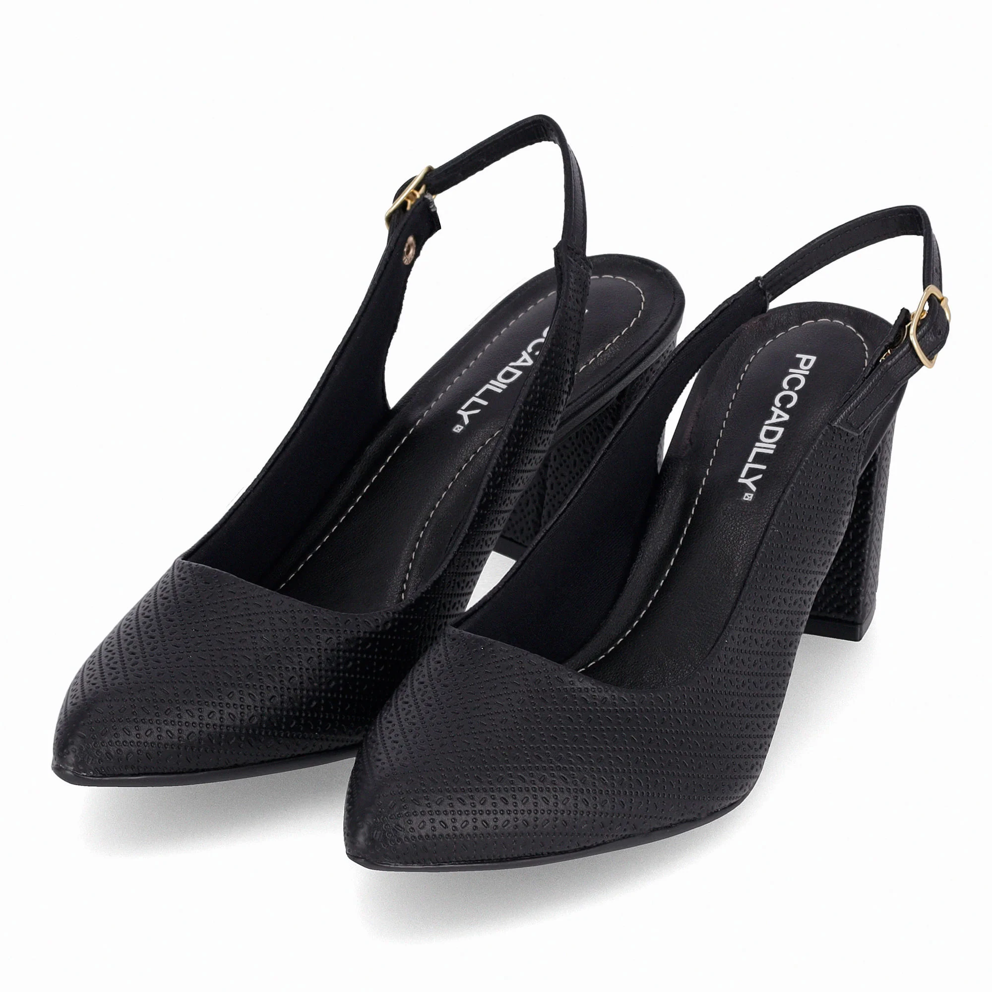 Sapato Slingback Luiza Salto Alto Preto Preto 2