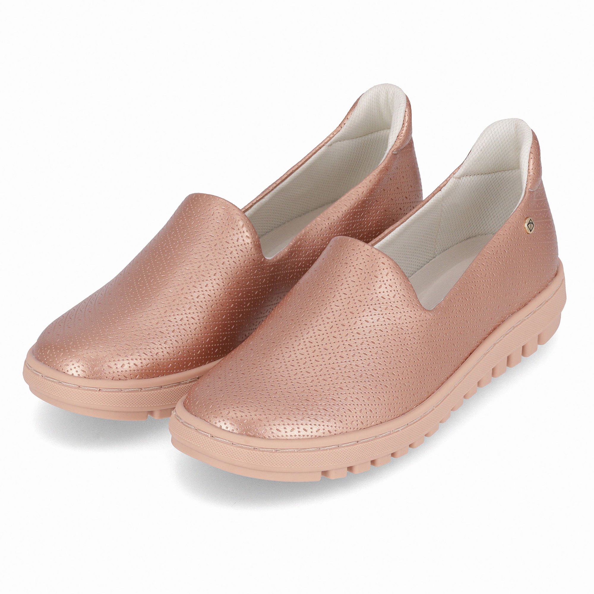Tênis Nici Salto Baixo Ouro Rosado Rose Gold 2
