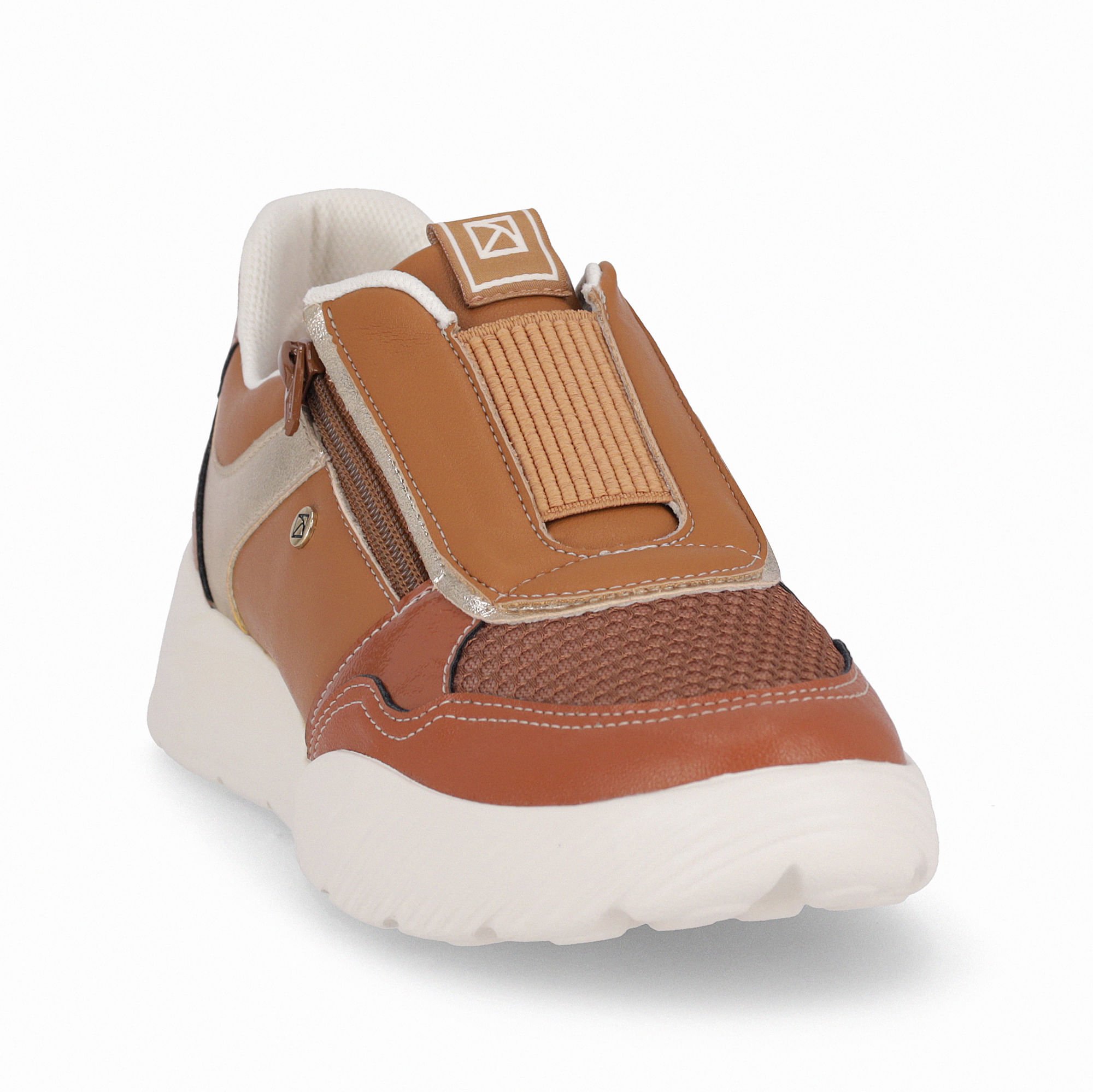 Tênis Fascite Anabela Médio Mascavo com Ocre Marrom 3