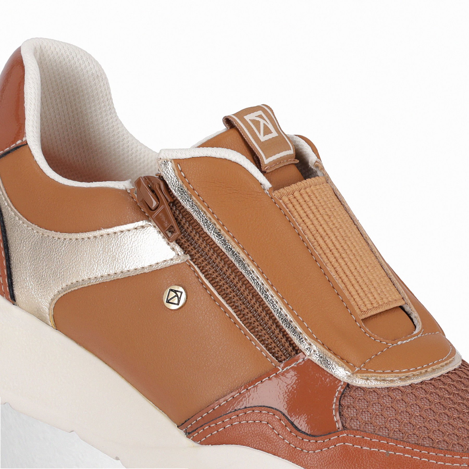 Tênis Fascite Anabela Médio Mascavo com Ocre Marrom 4