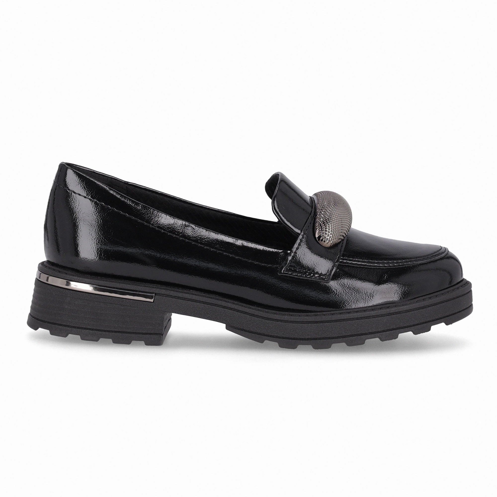 PICCADILLY MAXI - Sapato Loafer Gisa Anabela Médio Preto